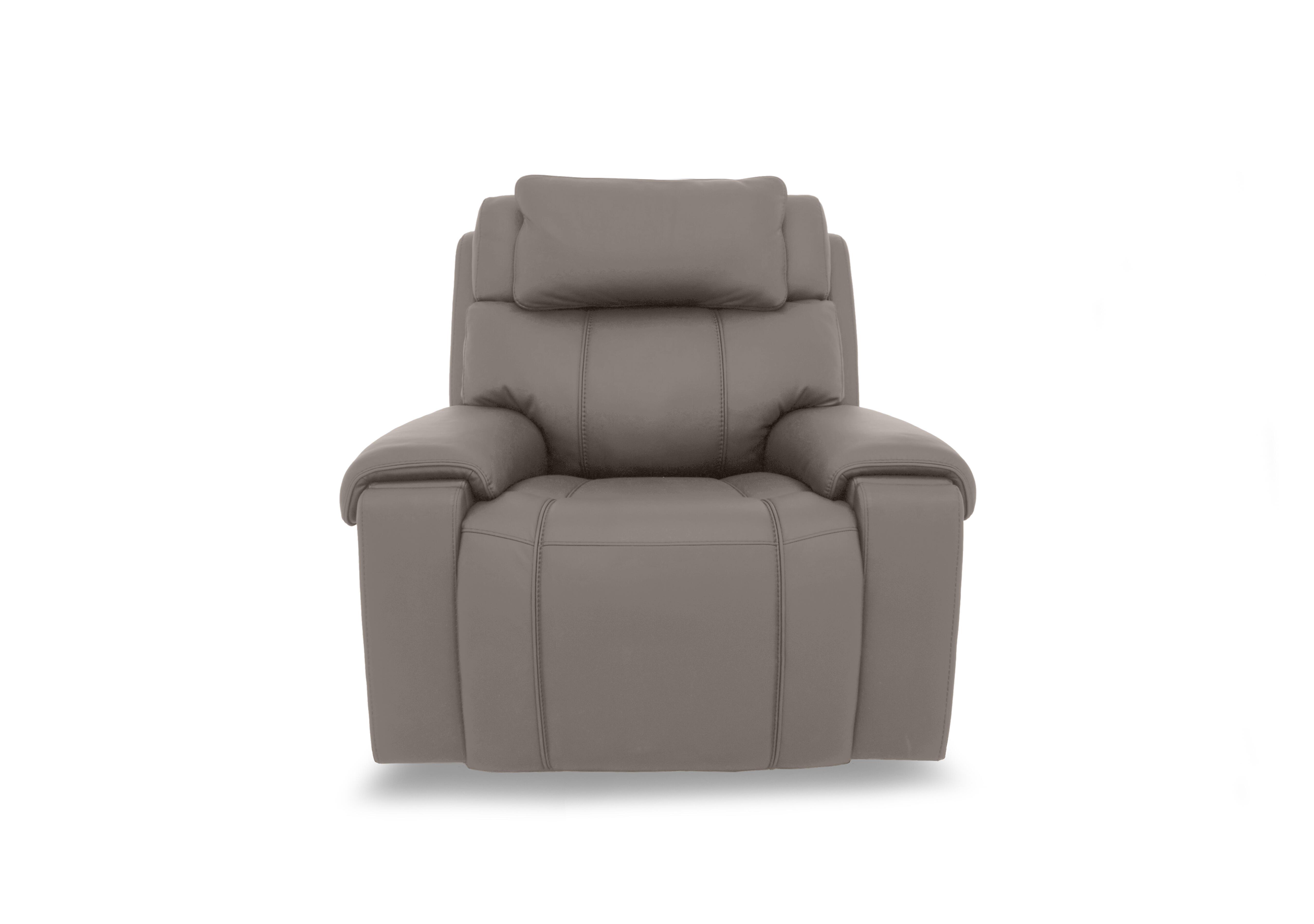 Hollywood Leather Power Recliner Chair with Power Headrest, Bluetooth Speakers and Storage Arms in Nw-042e Elephant on Furniture Village
