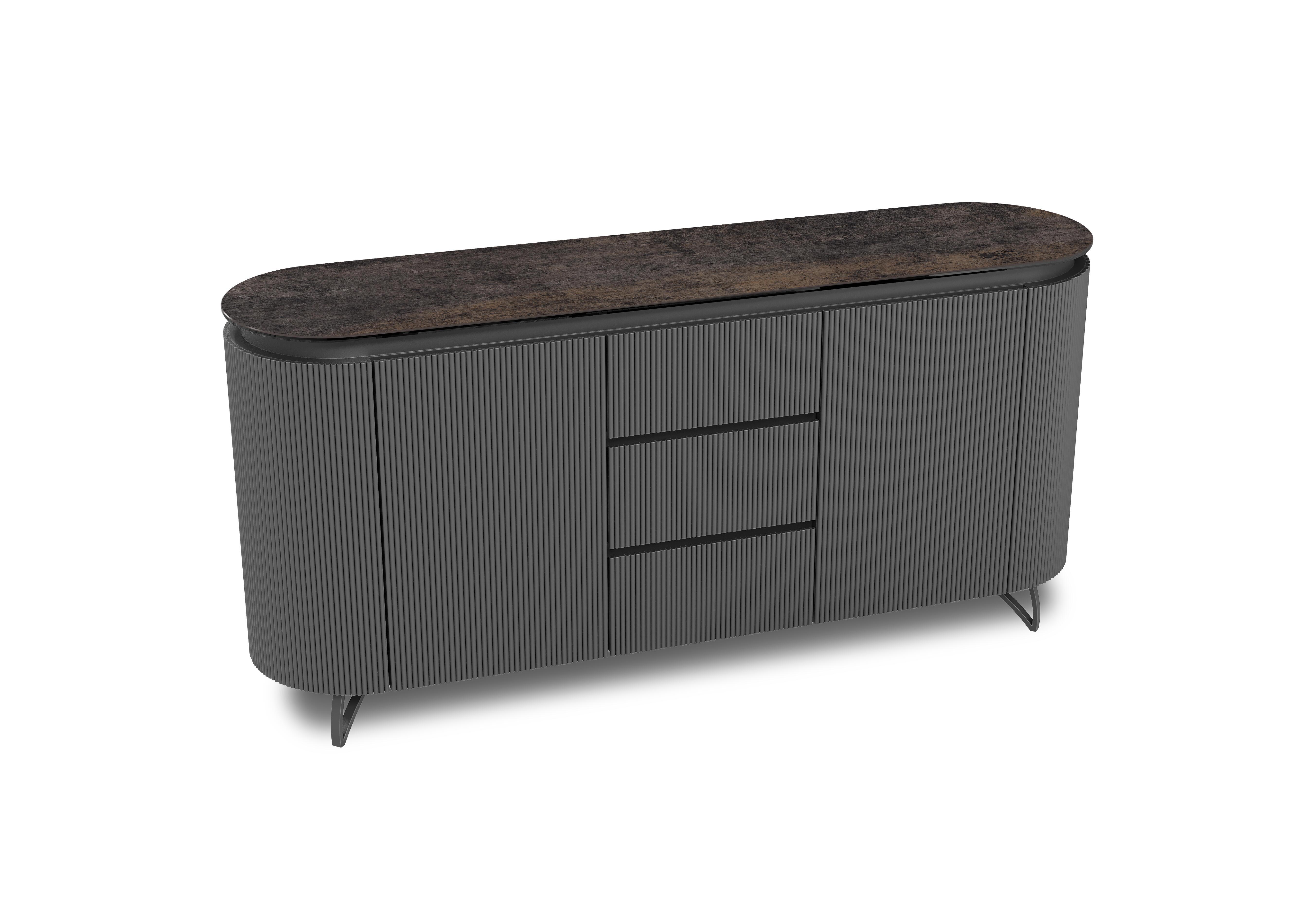 Jose 2 Door 3 Drawer Sideboard in Dark Steel on Furniture Village