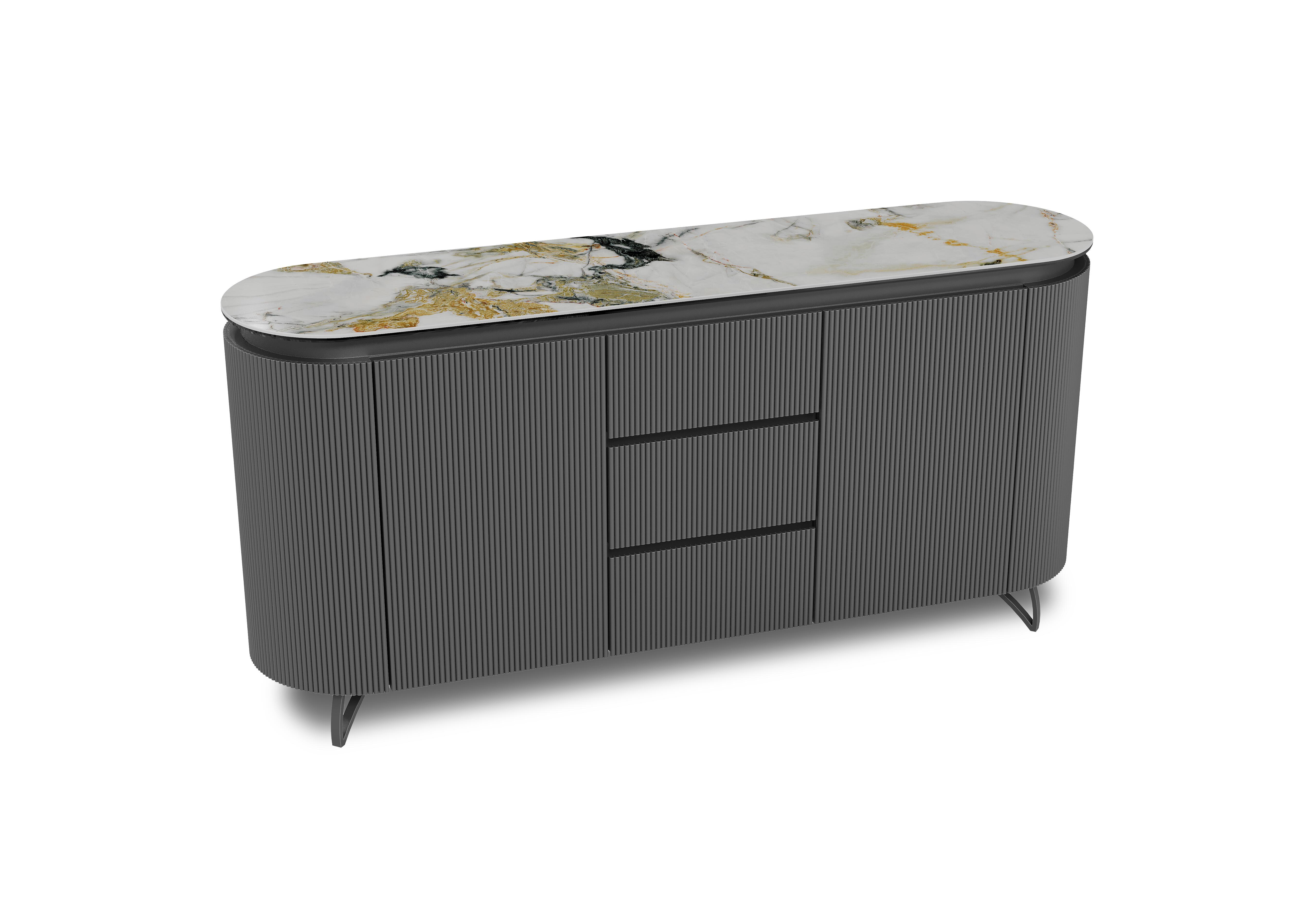 Jose 2 Door 3 Drawer Sideboard in Doro Marble on Furniture Village