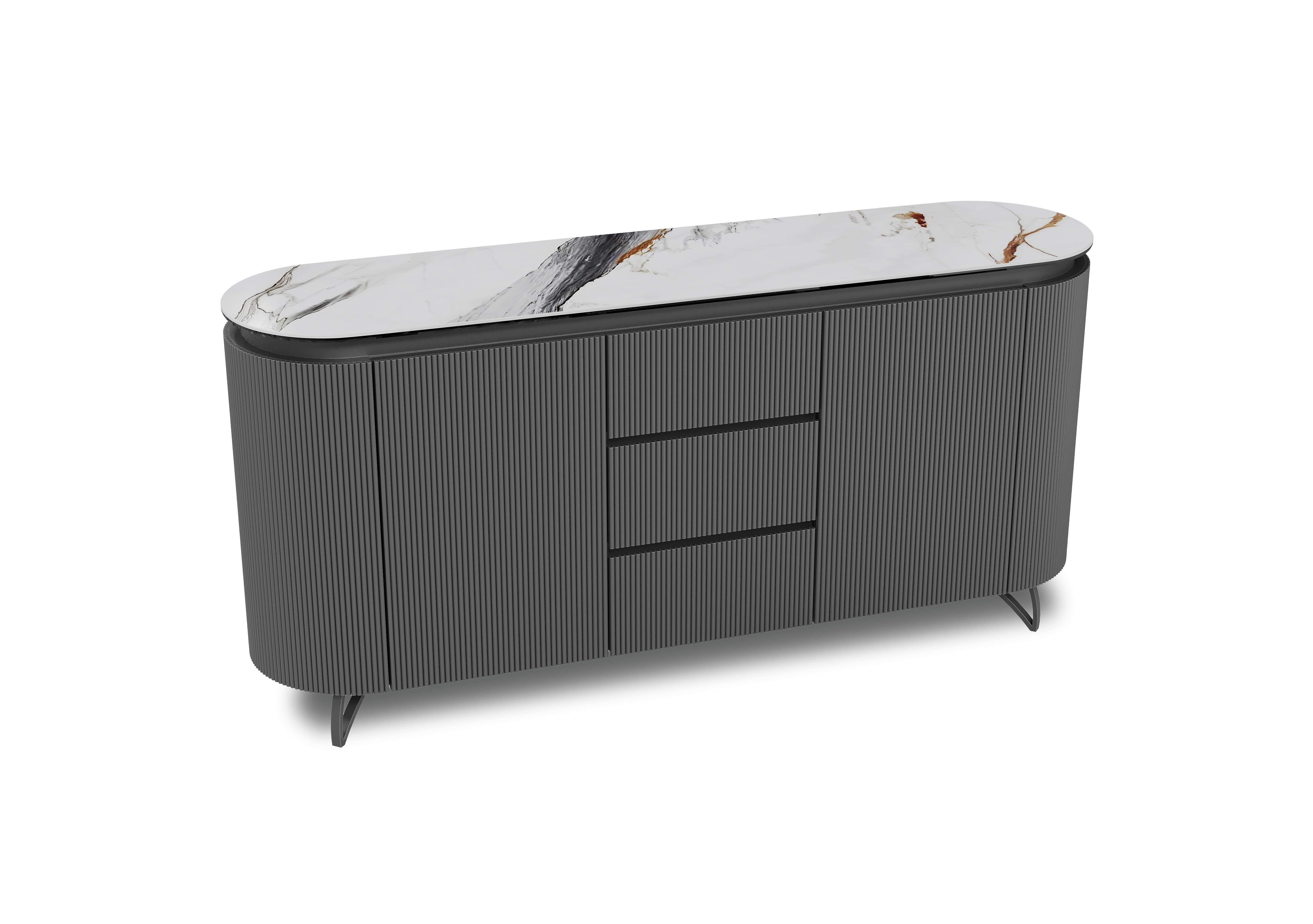 Jose 2 Door 3 Drawer Sideboard in Fiorentino Marble on Furniture Village