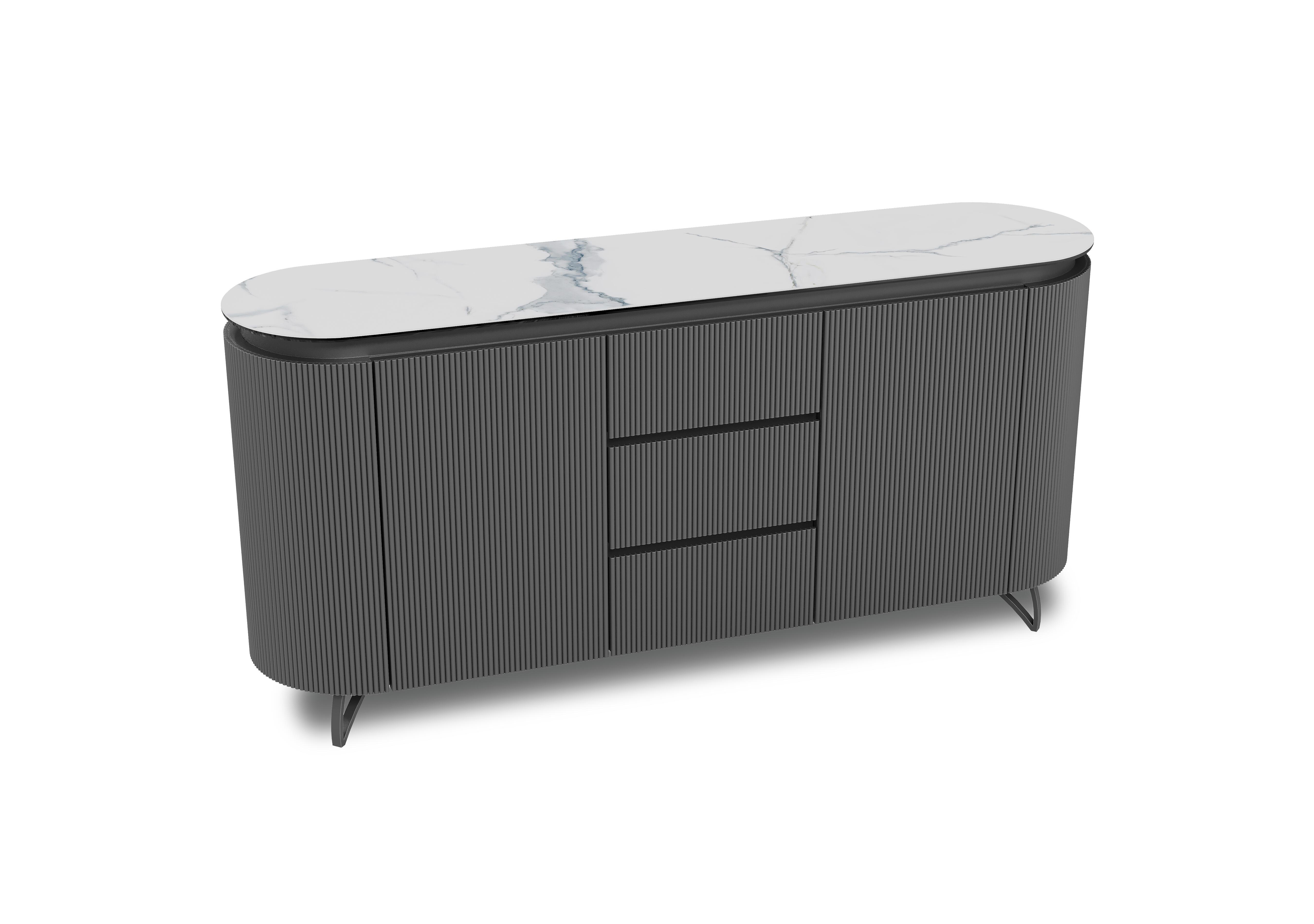 Jose 2 Door 3 Drawer Sideboard in Matt Marble on Furniture Village