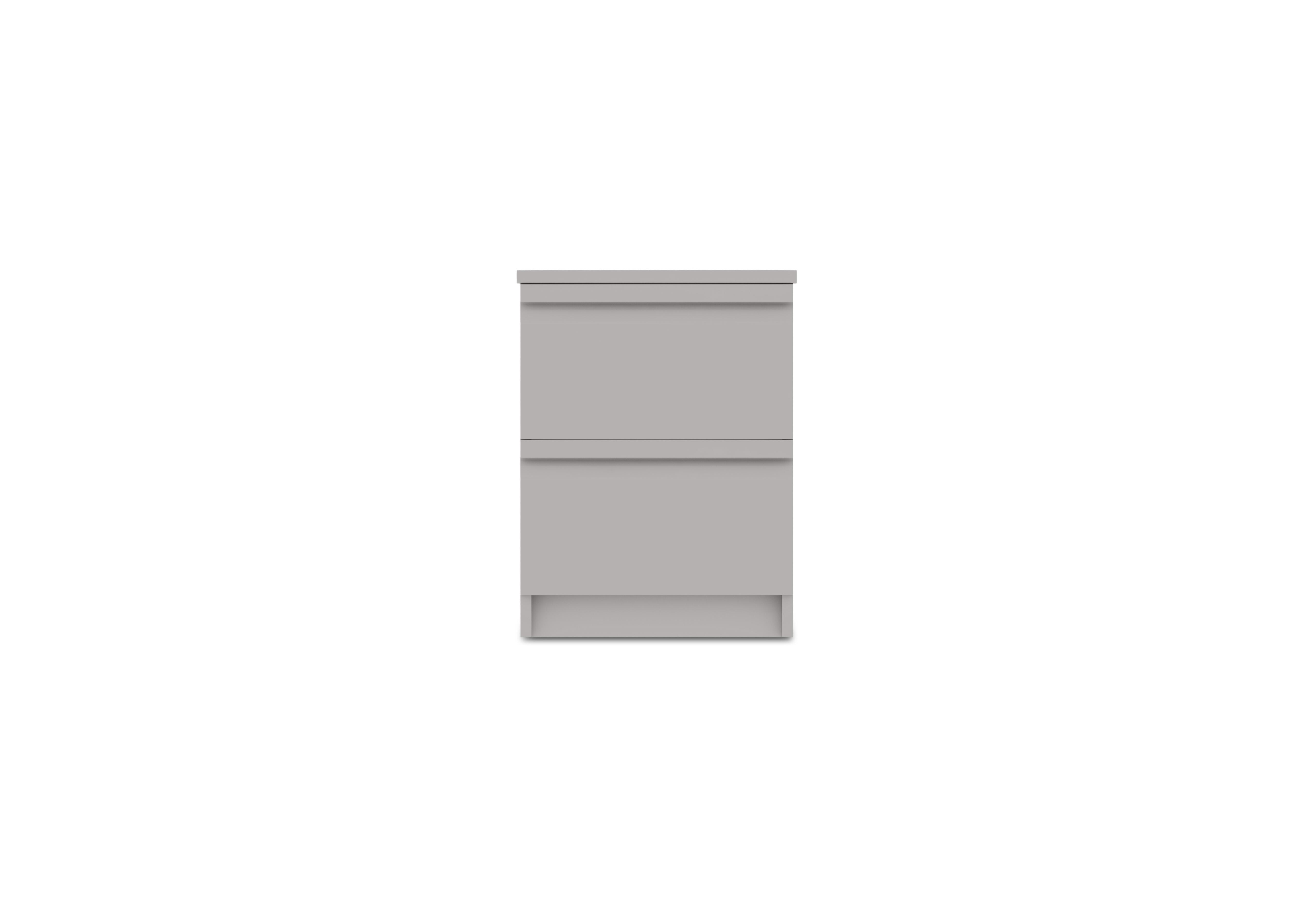 Kings Cross 2 Drawer Bedside Chest in Light Grey Gloss on Furniture Village