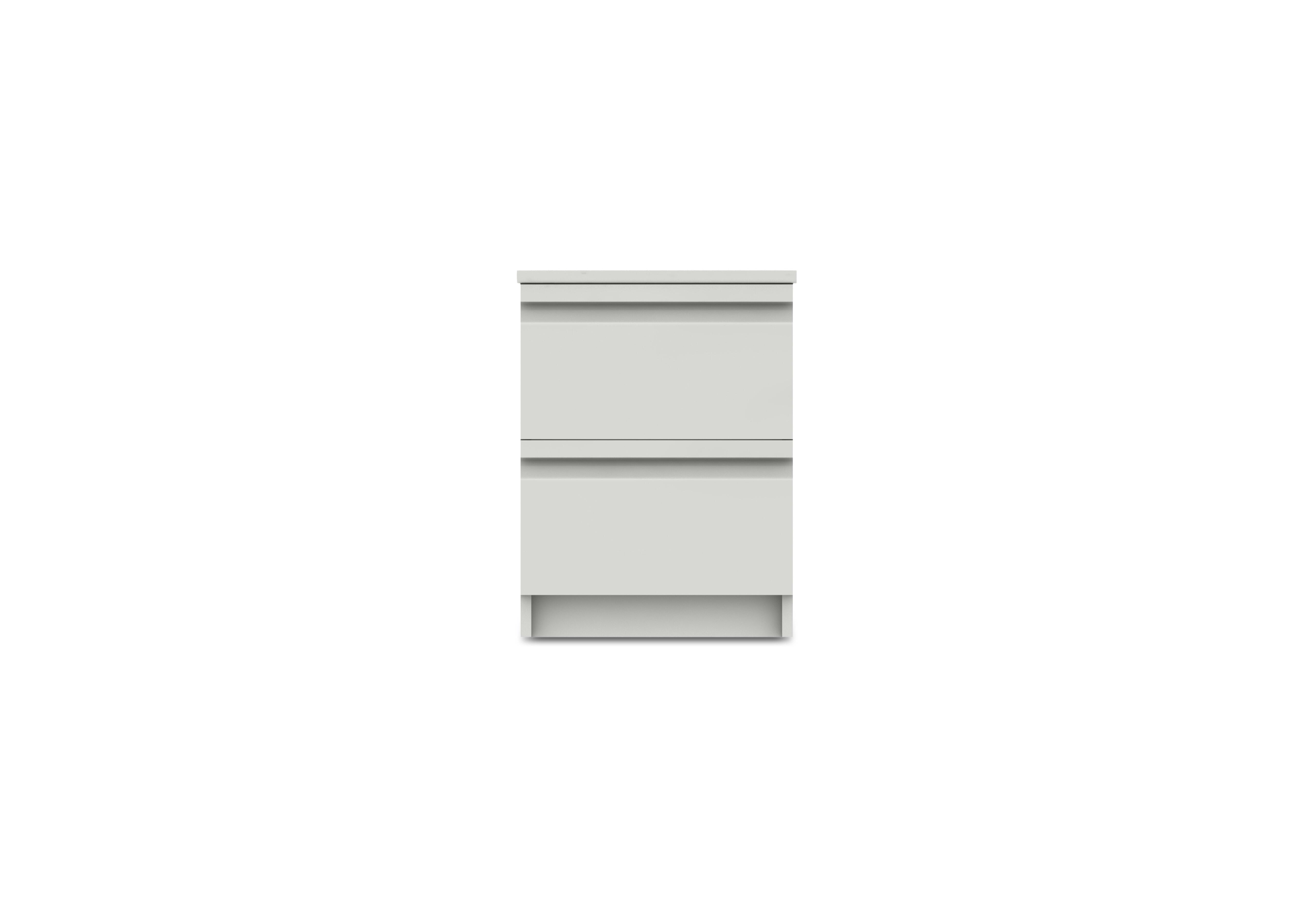 Kings Cross 2 Drawer Bedside Chest in White Gloss on Furniture Village