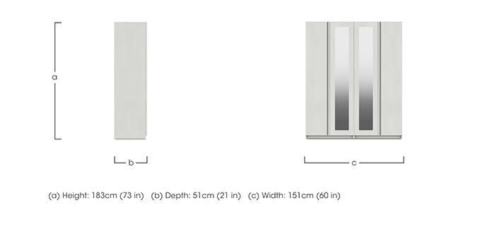 Kings Cross 4 Door Wardrobe with 2 Mirrors in  on Furniture Village