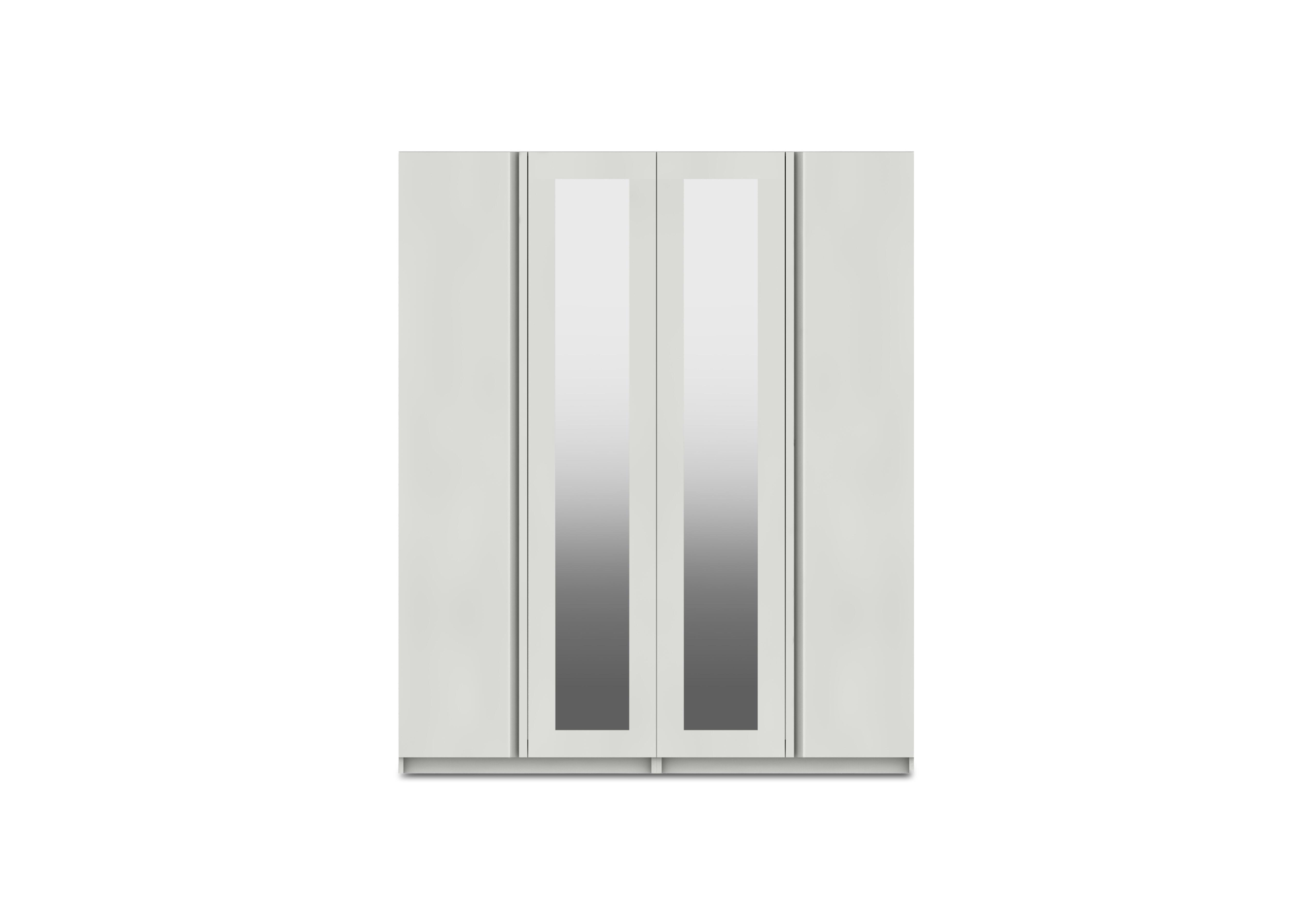 Kings Cross 4 Door Wardrobe with 2 Mirrors in White Gloss on Furniture Village