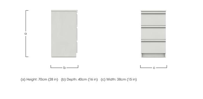 Kings Cross 3 Drawer Bedside Chest in  on Furniture Village