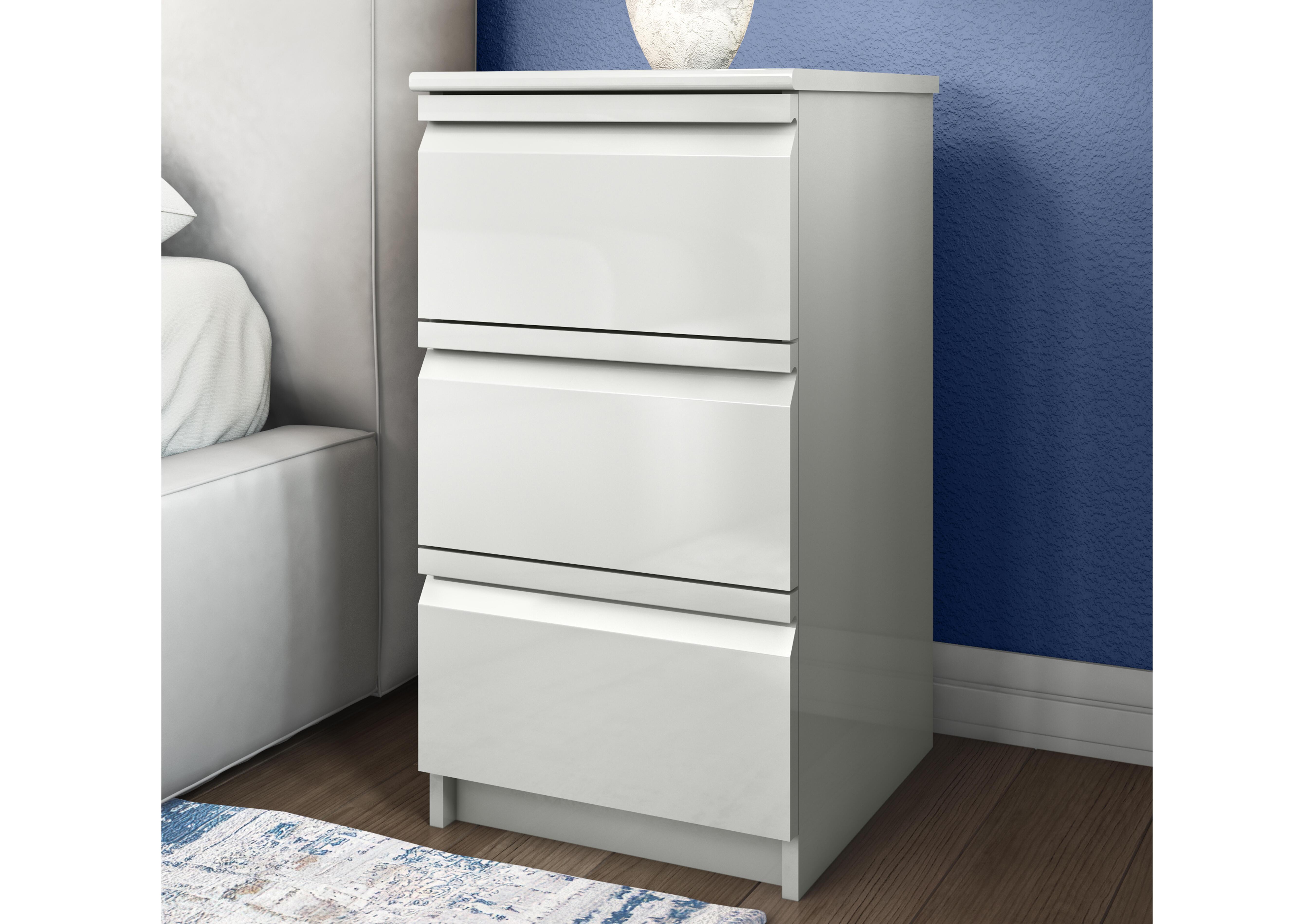 Kings Cross 3 Drawer Bedside Chest in  on Furniture Village