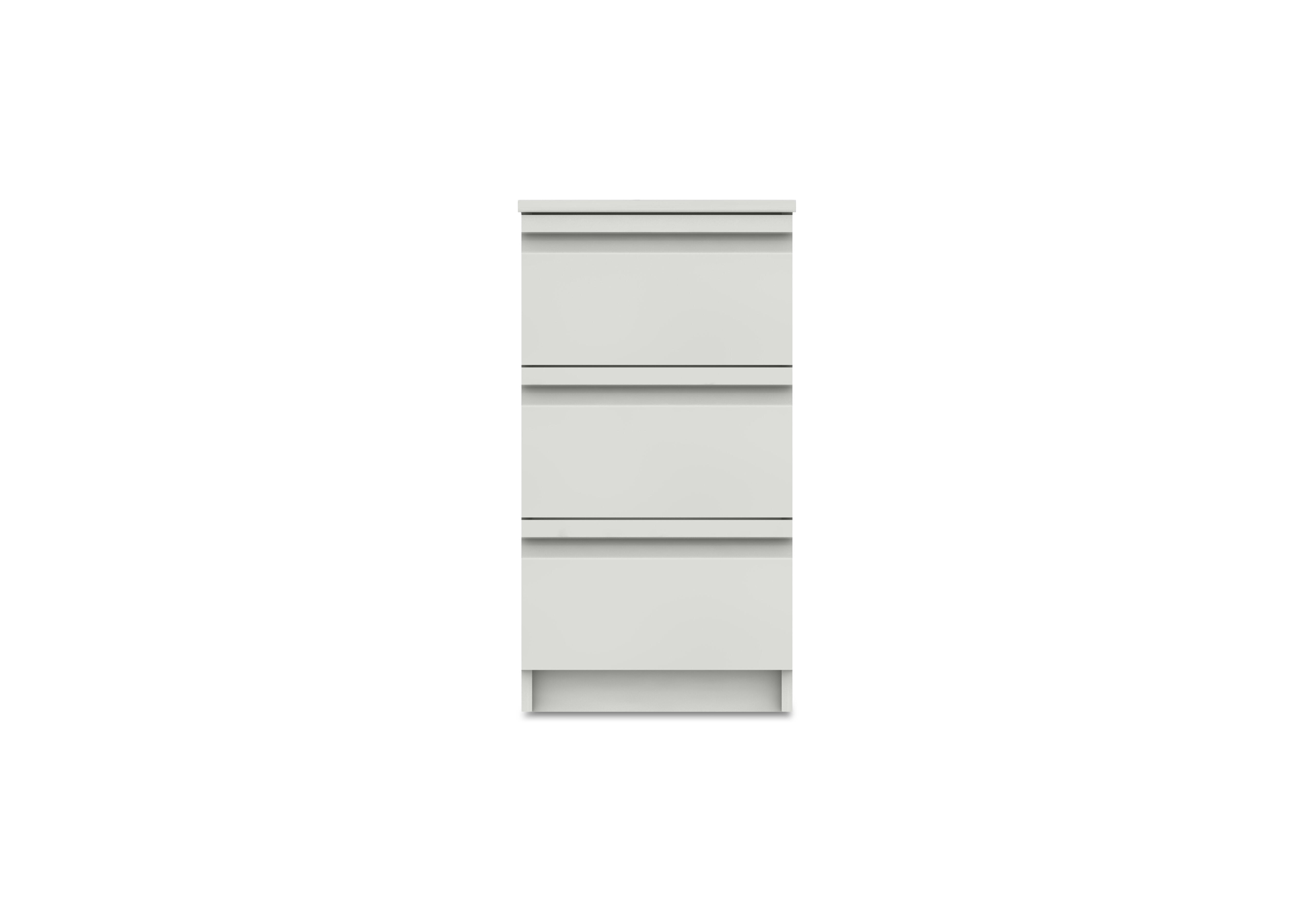 Kings Cross 3 Drawer Bedside Chest in White Gloss on Furniture Village