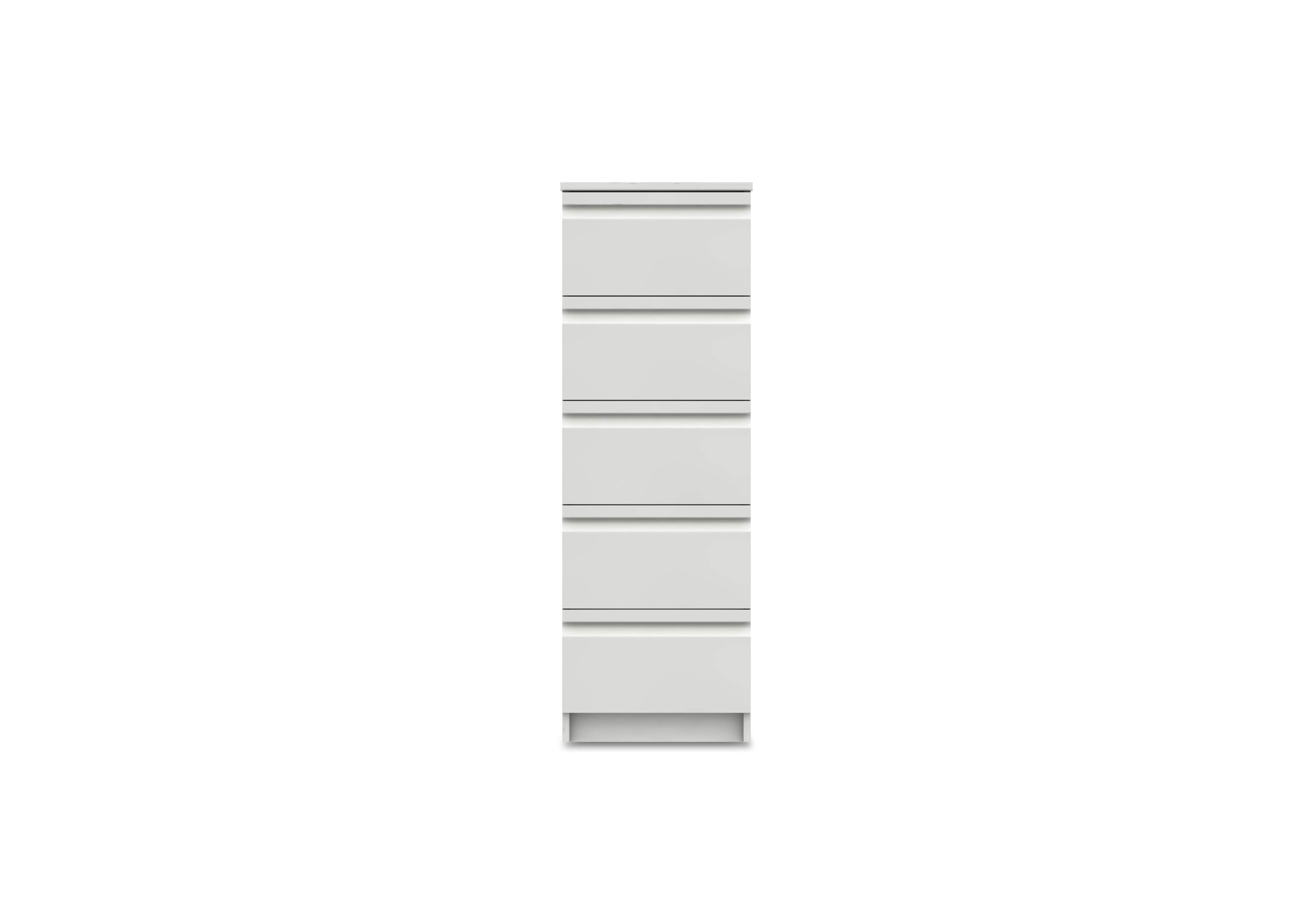 Kings Cross 5 Drawer Tallboy in White Gloss on Furniture Village