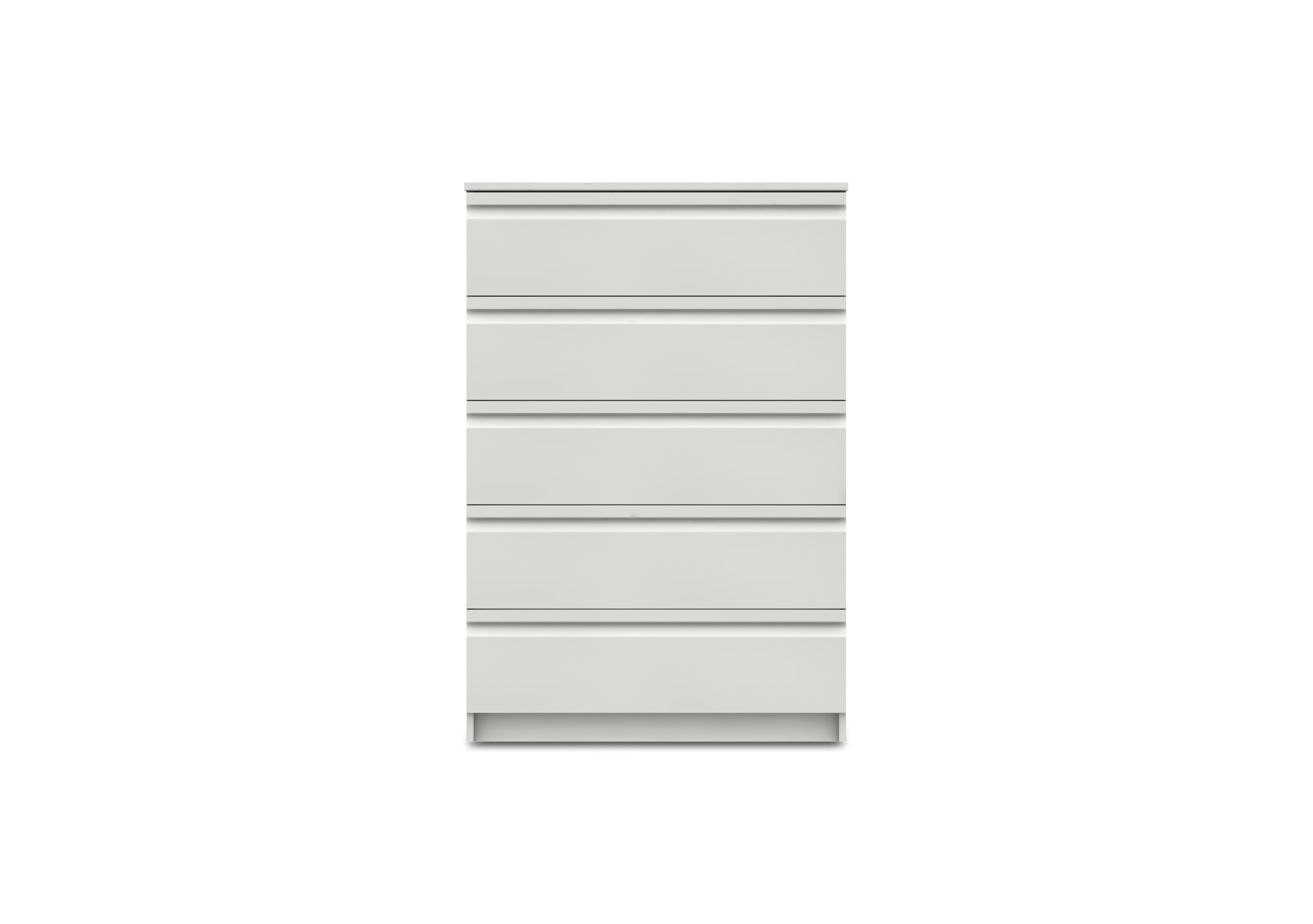 Kings Cross 5 Drawer Chest in White Gloss on Furniture Village