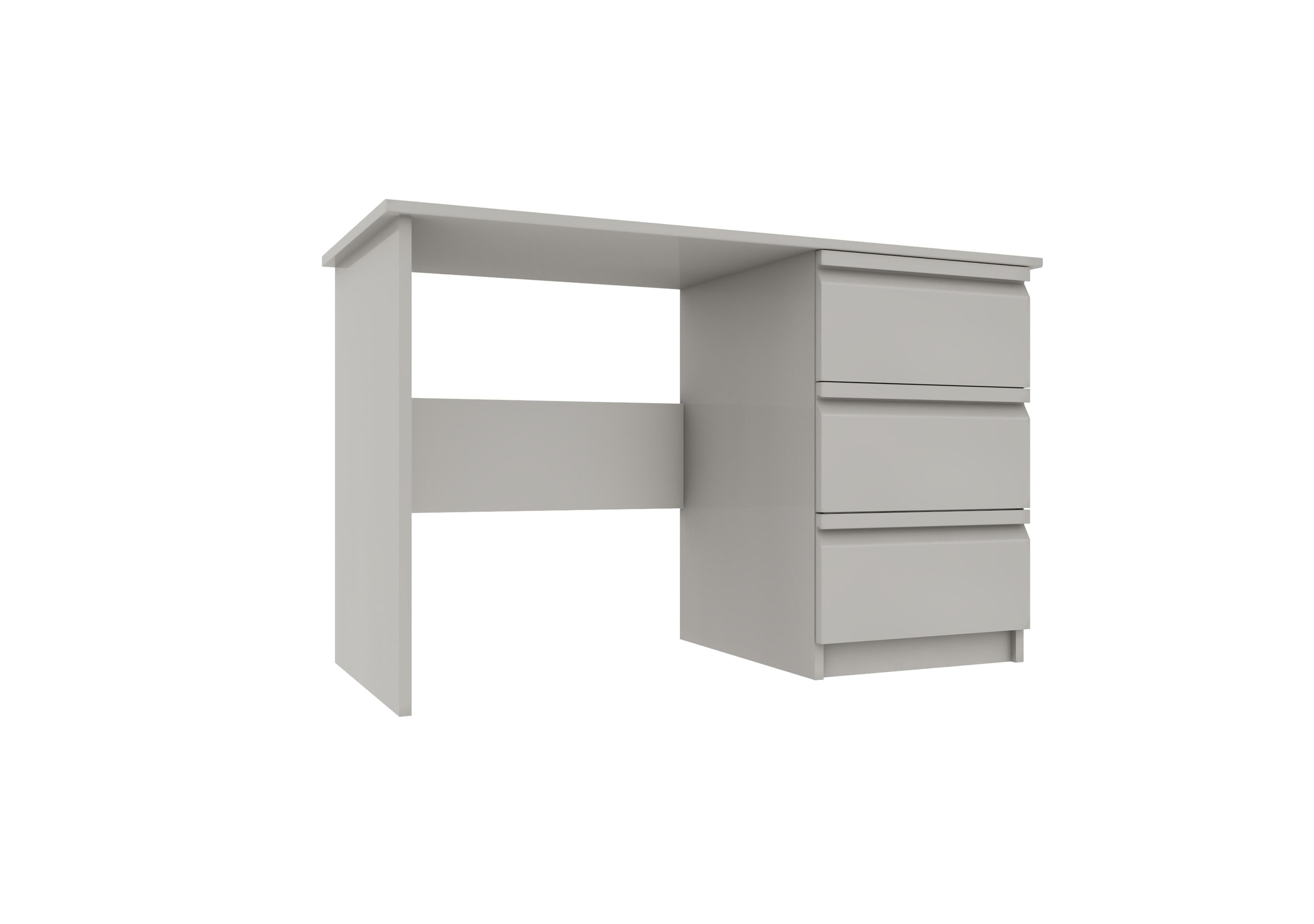Kings Cross 3 Drawer Dressing Table in Light Grey Gloss on Furniture Village