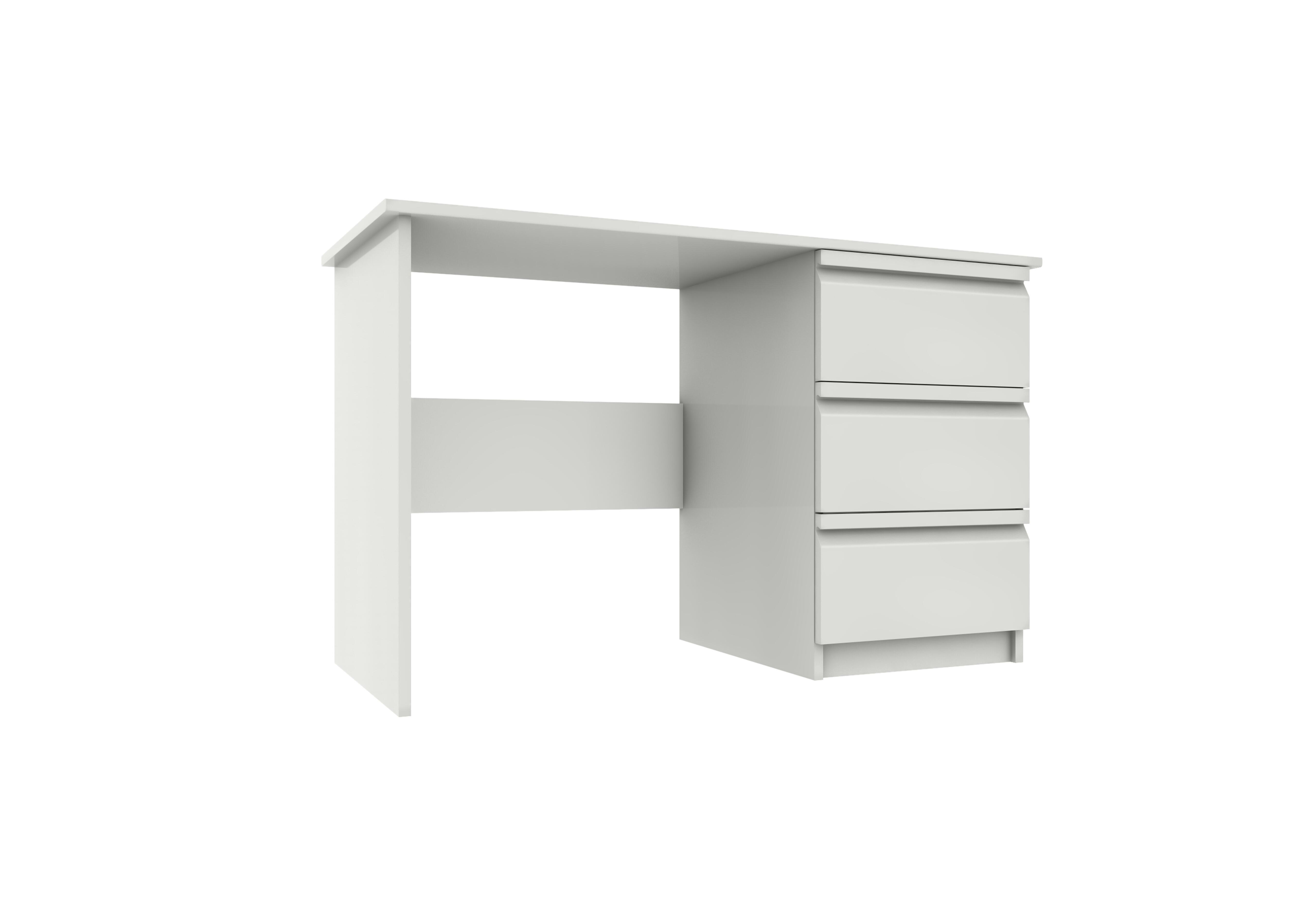 Kings Cross 3 Drawer Dressing Table in White Gloss on Furniture Village