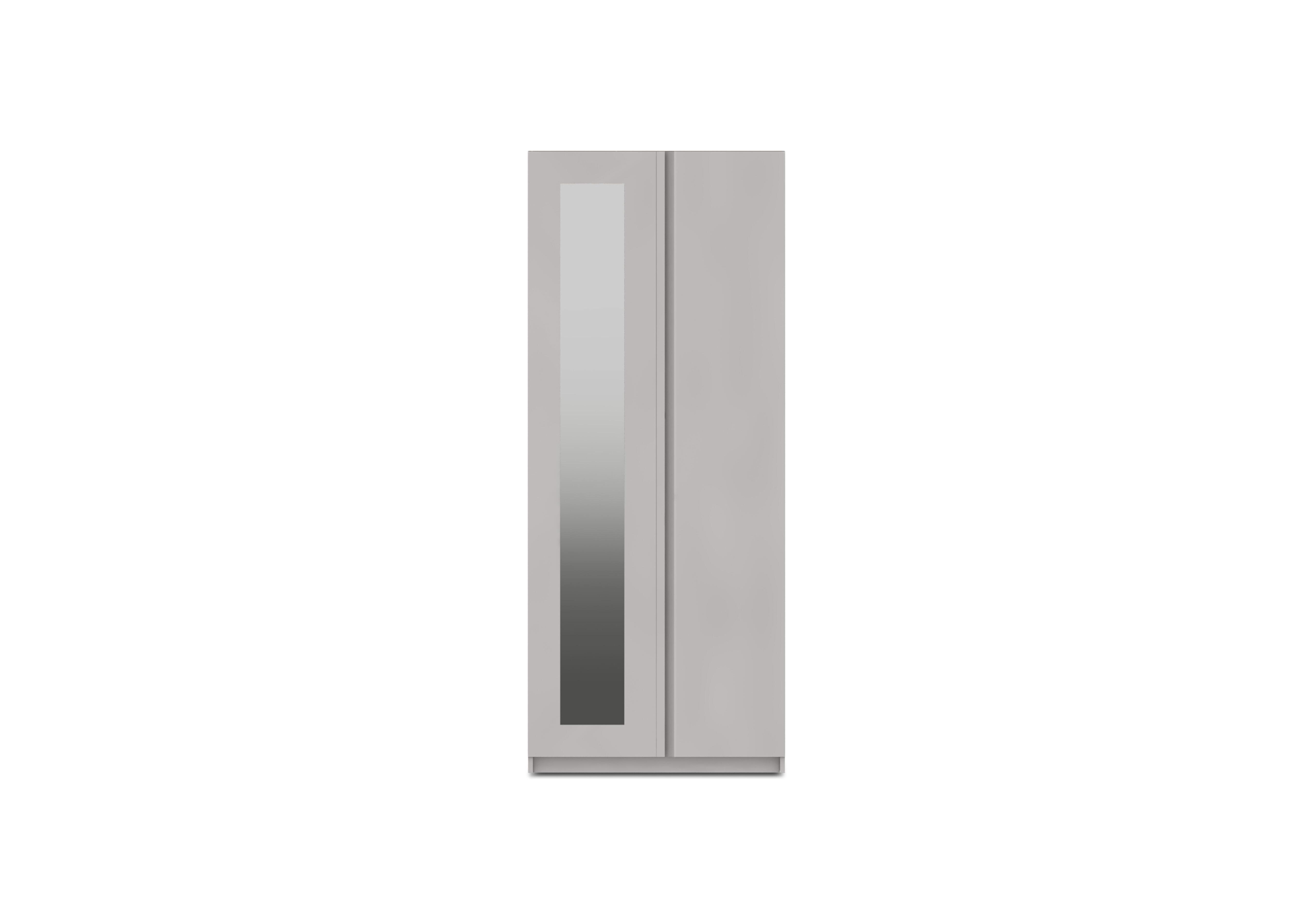 Kings Cross 2 Door Wardrobe with Mirror in Light Grey Gloss on Furniture Village