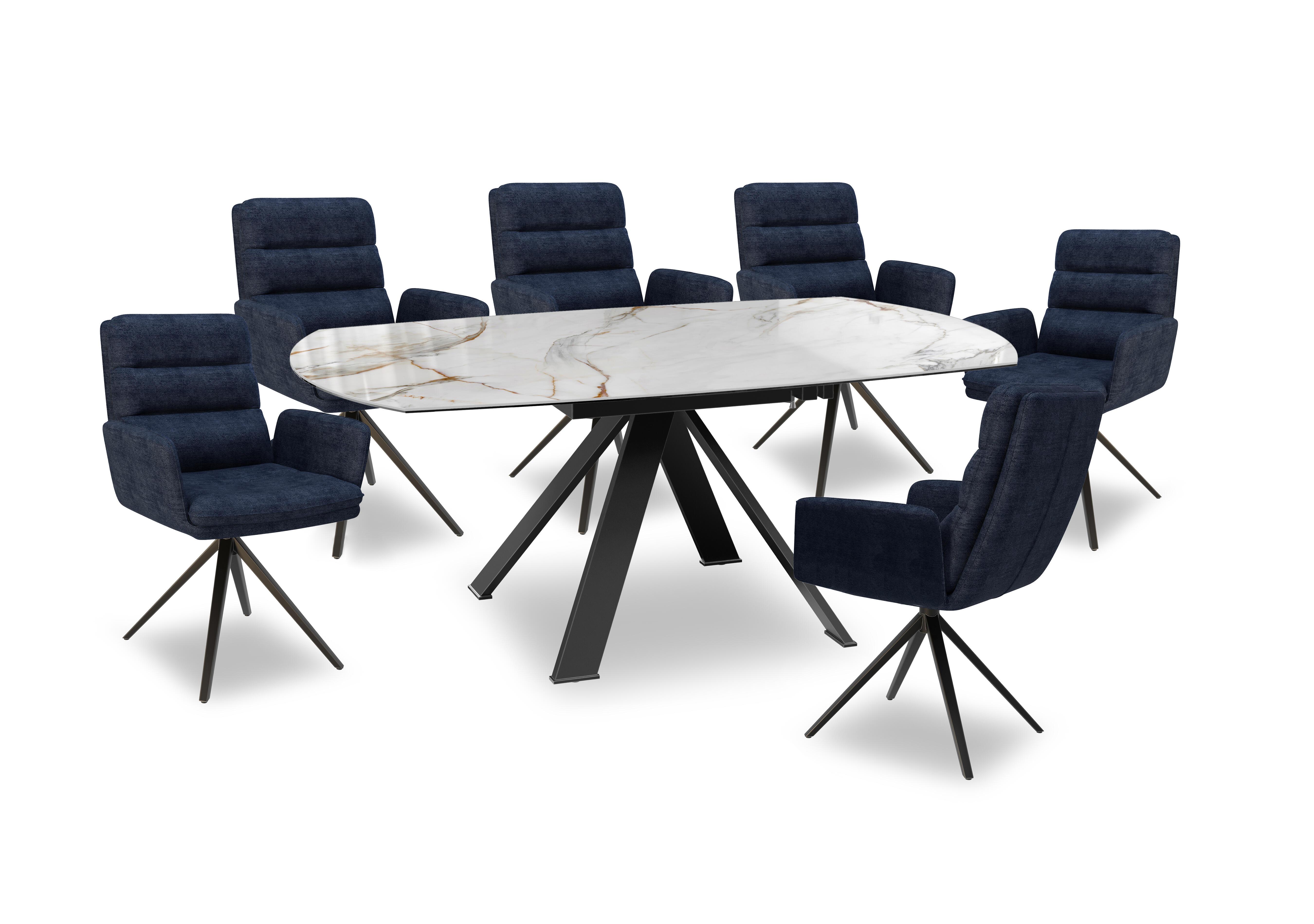 Felipe Swivel Extending Dining Table and 6 Swivel Dining Arm Chairs in  on Furniture Village