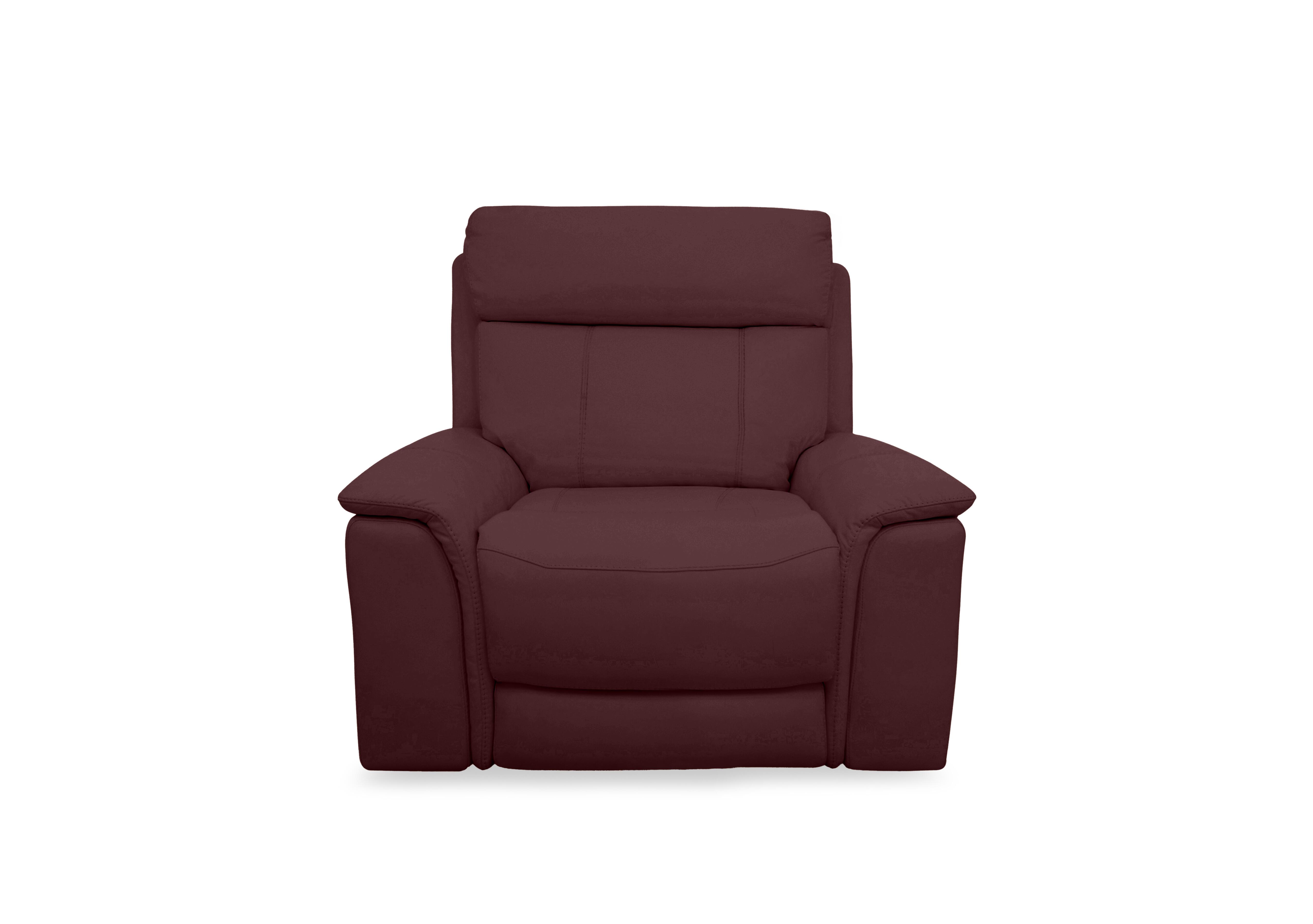 Chill Leather Power Recliner Chair with Bluetooth in Bv-035c Deep Red on Furniture Village