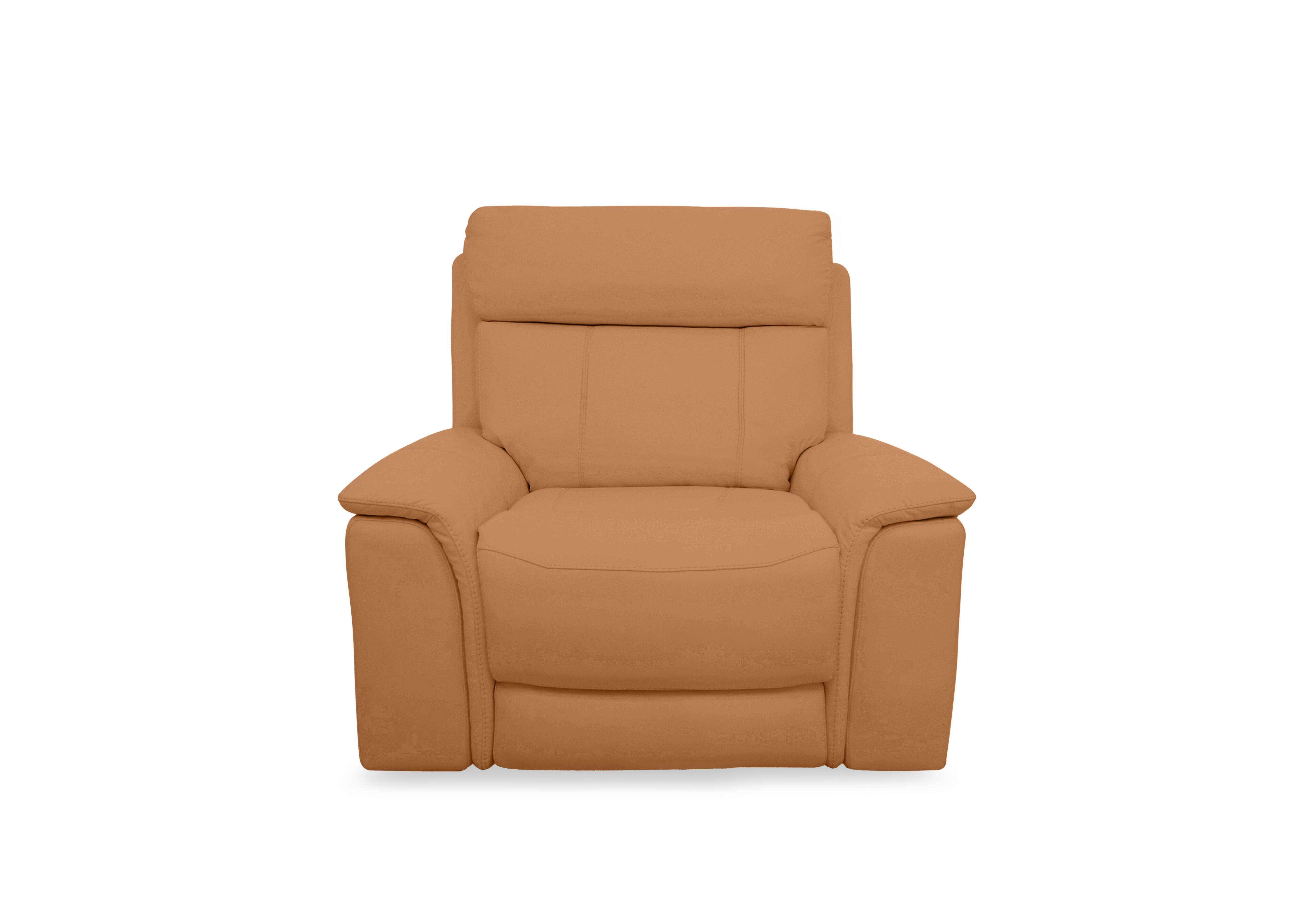 Chill Leather Power Recliner Chair with Bluetooth in Bv-335e Honey Yellow on Furniture Village