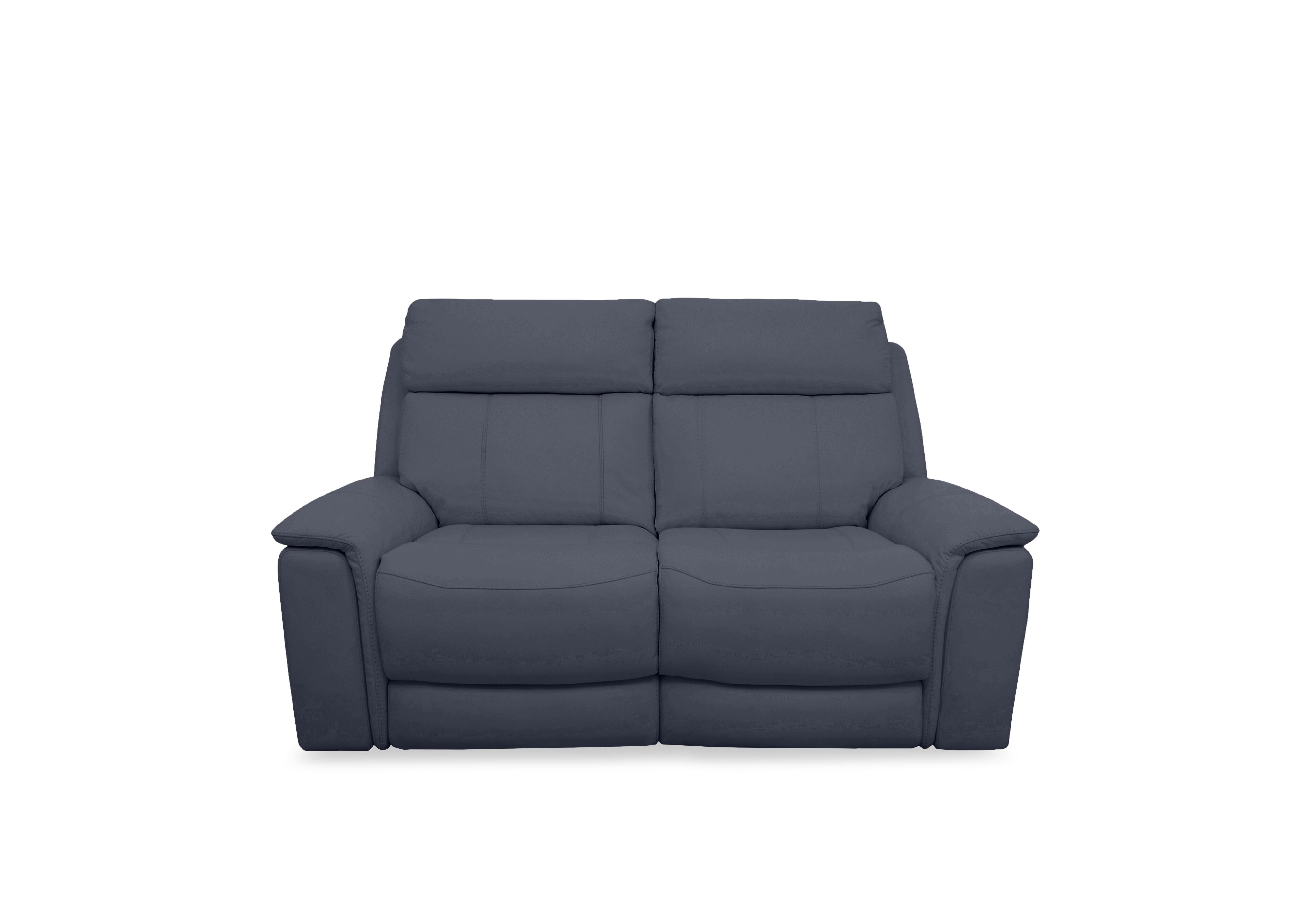 Chill Leather 2 Seater Power Recliner Sofa with Bluetooth in Bv-313e Ocean Blue on Furniture Village