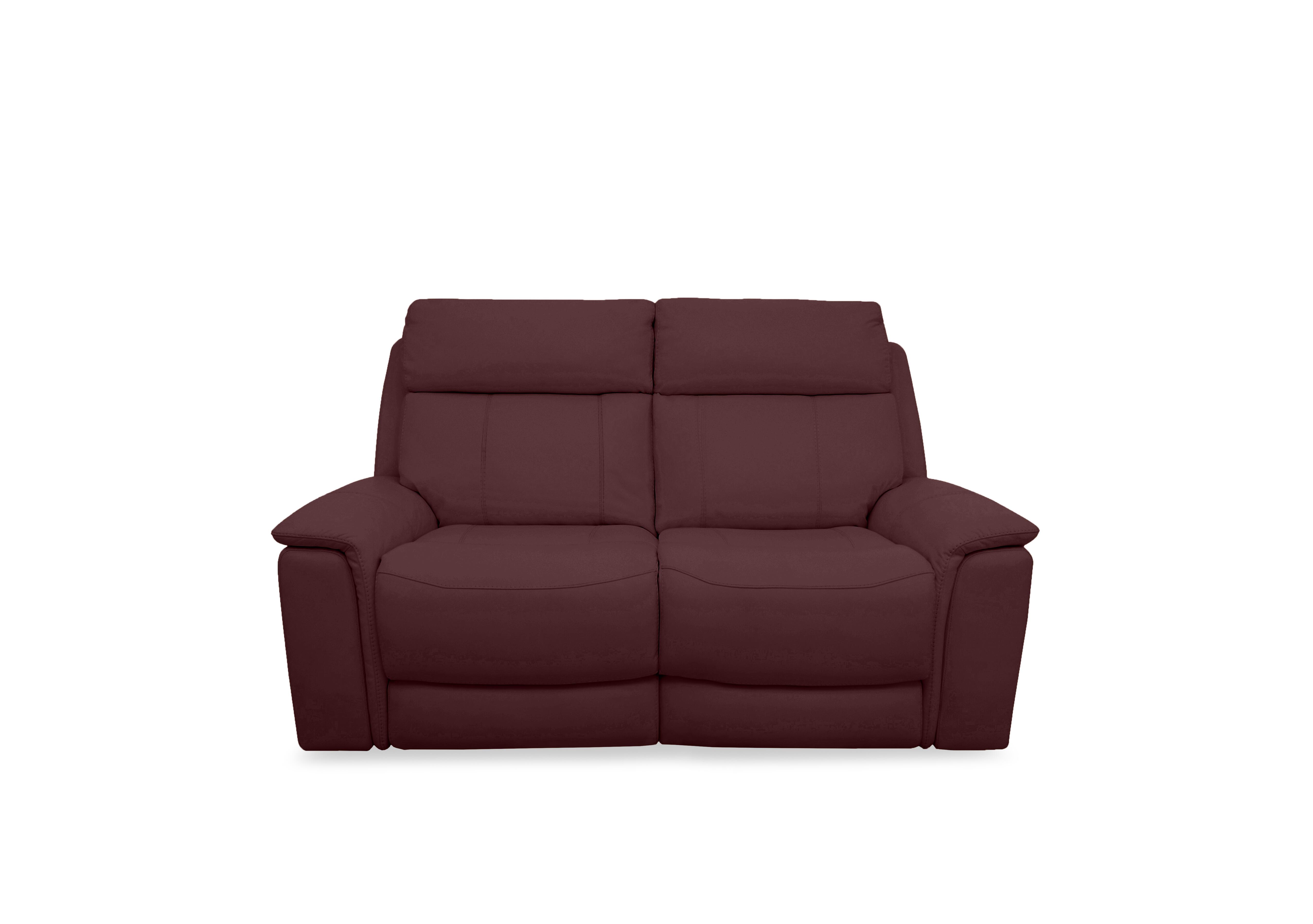 Chill Leather 2 Seater Sofa in Bv-035c Deep Red on Furniture Village