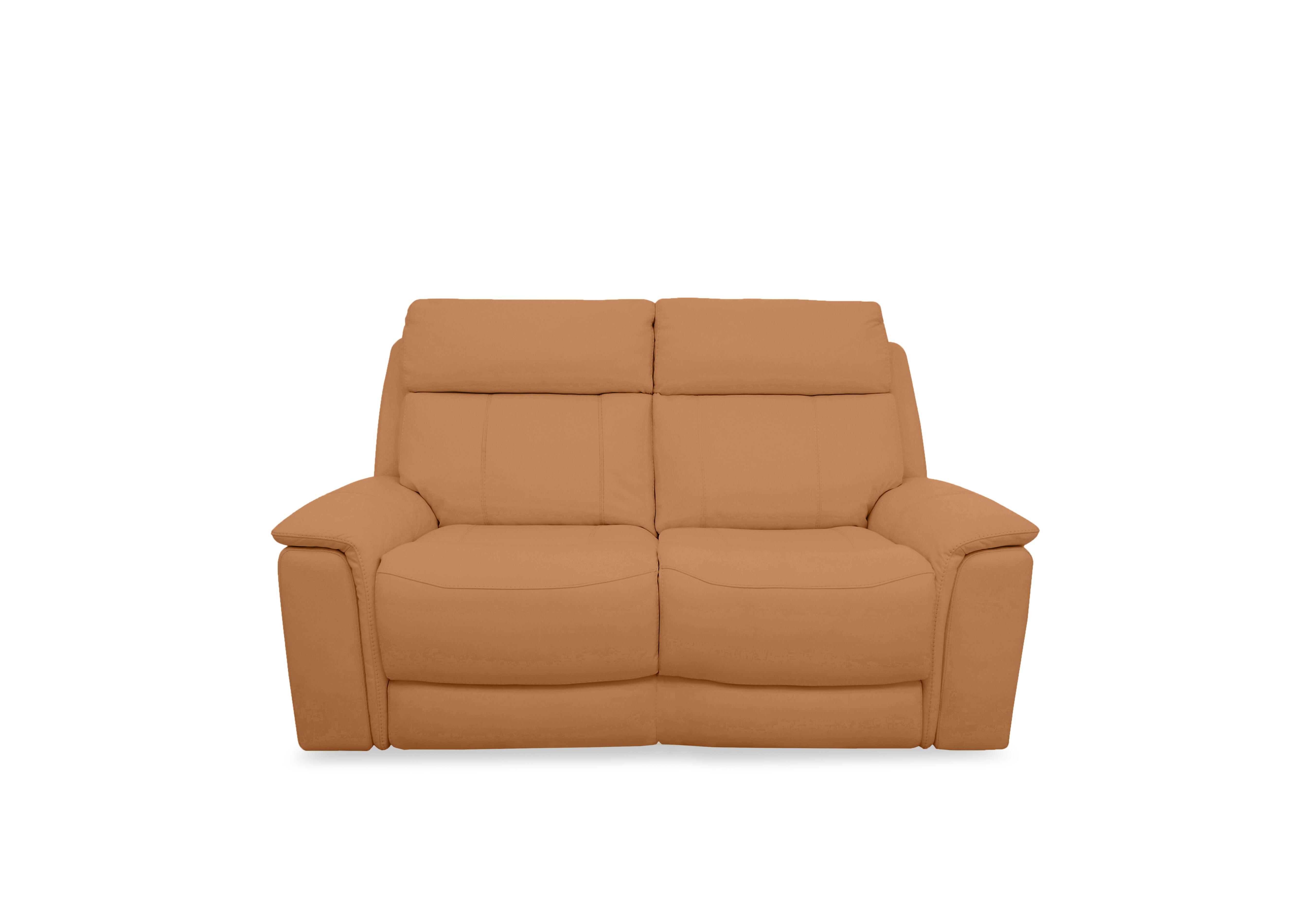 Chill Leather 2 Seater Sofa in Bv-335e Honey Yellow on Furniture Village