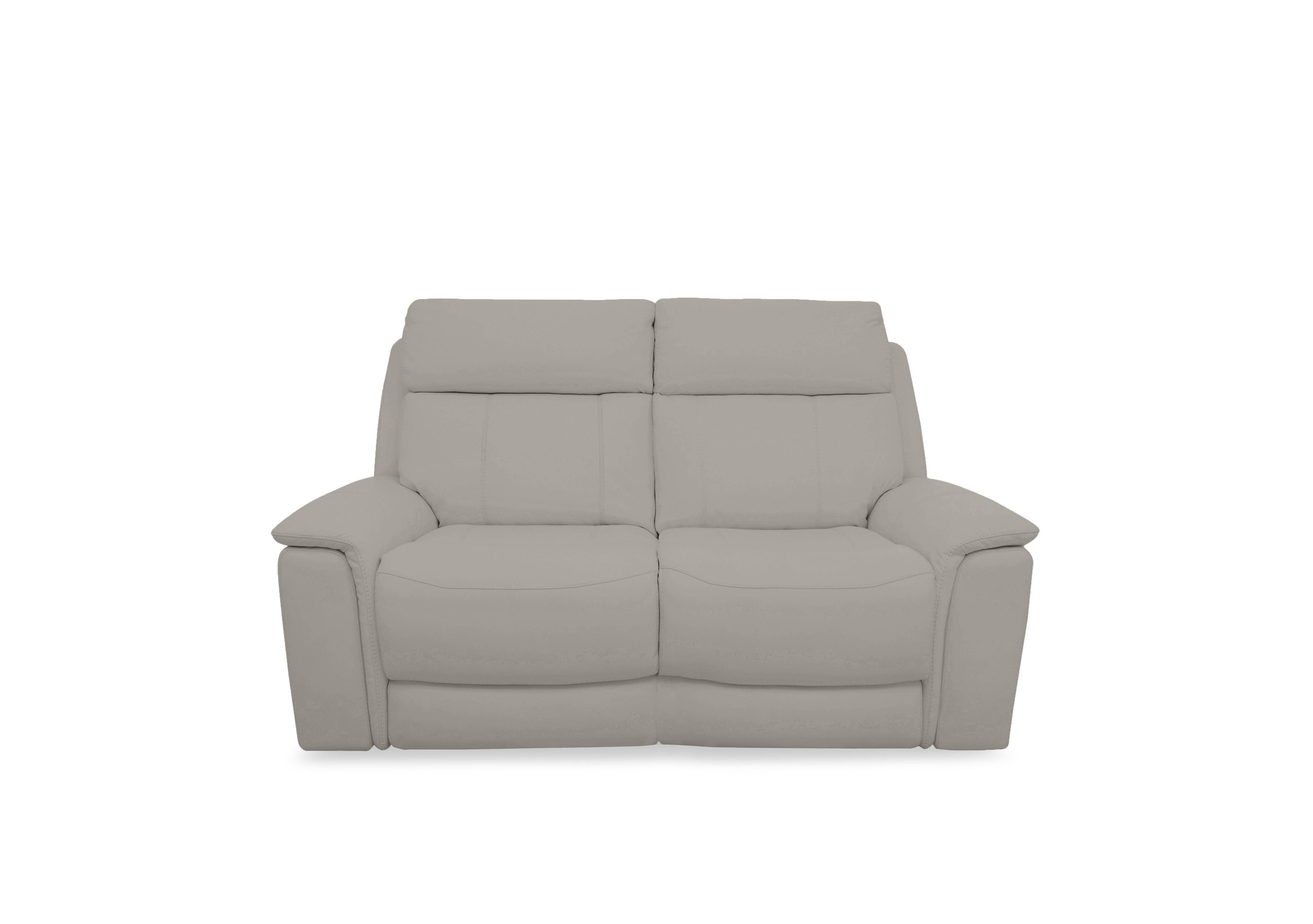 Chill Leather 2 Seater Sofa in Bv-946b Silver Grey on Furniture Village