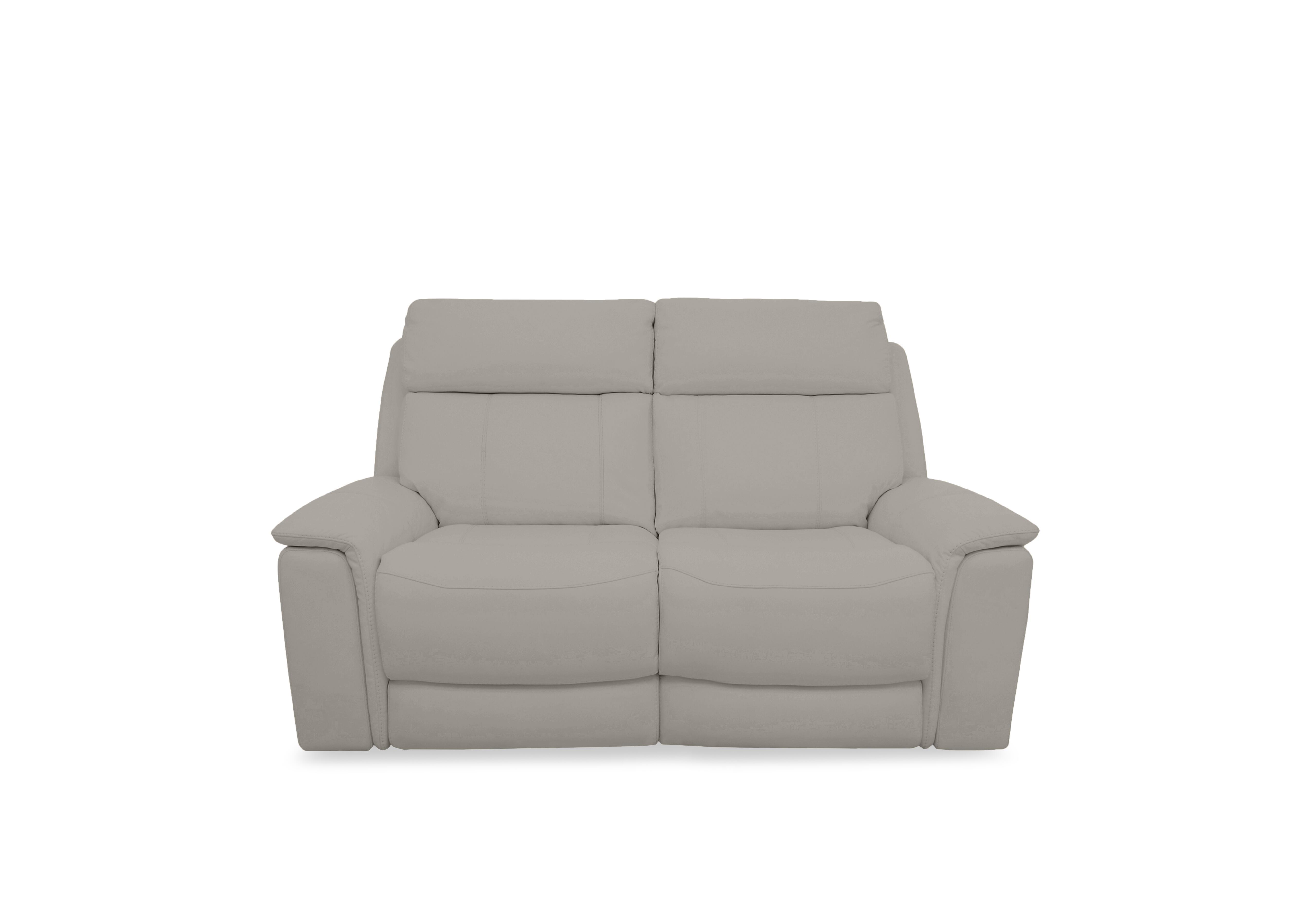 Chill Leather 2 Seater Sofa in Bv-946b Silver Grey on Furniture Village