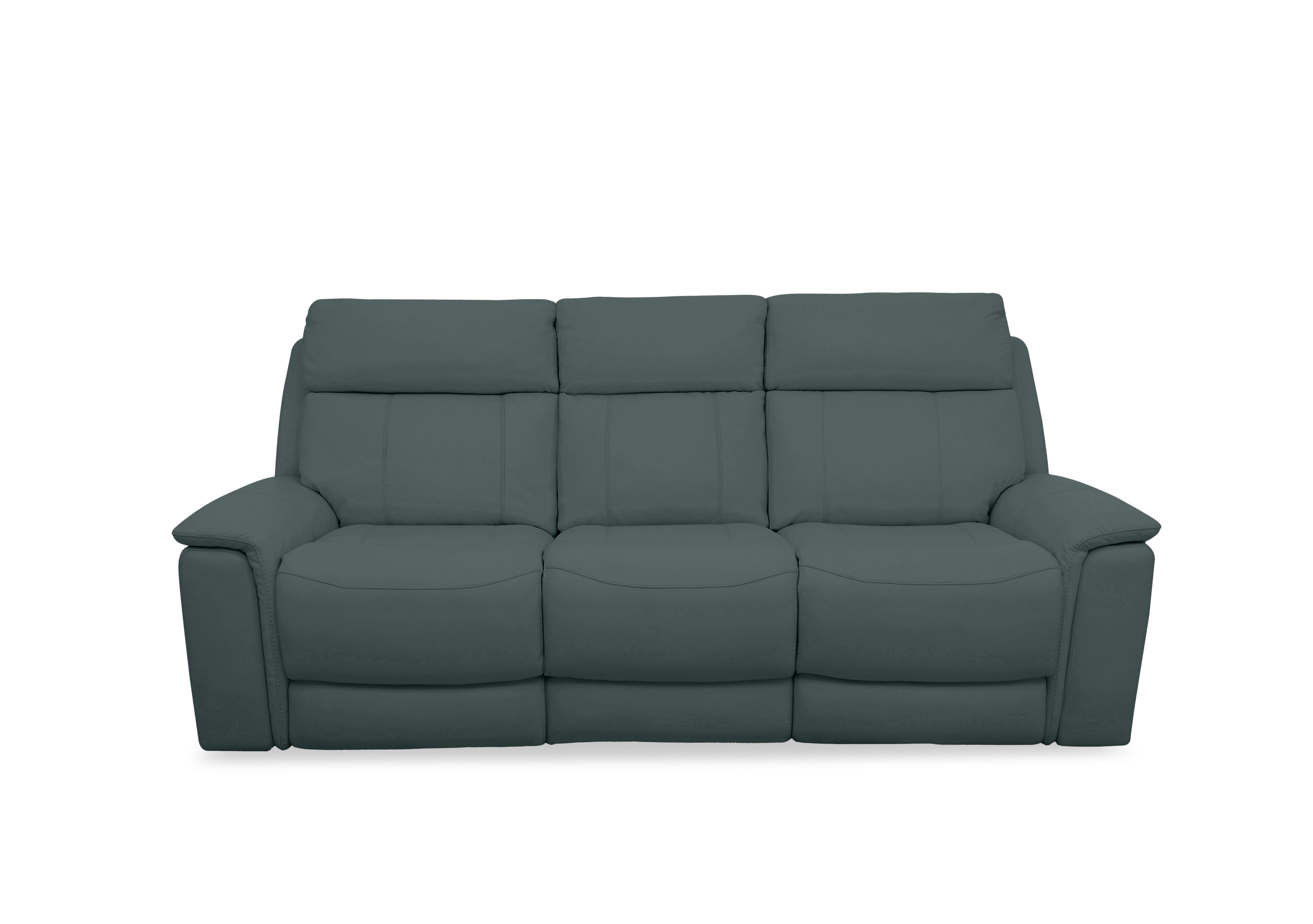 Chill Leather 3 Seater Power Recliner Sofa with Bluetooth in Bv-301e Lake Green on Furniture Village