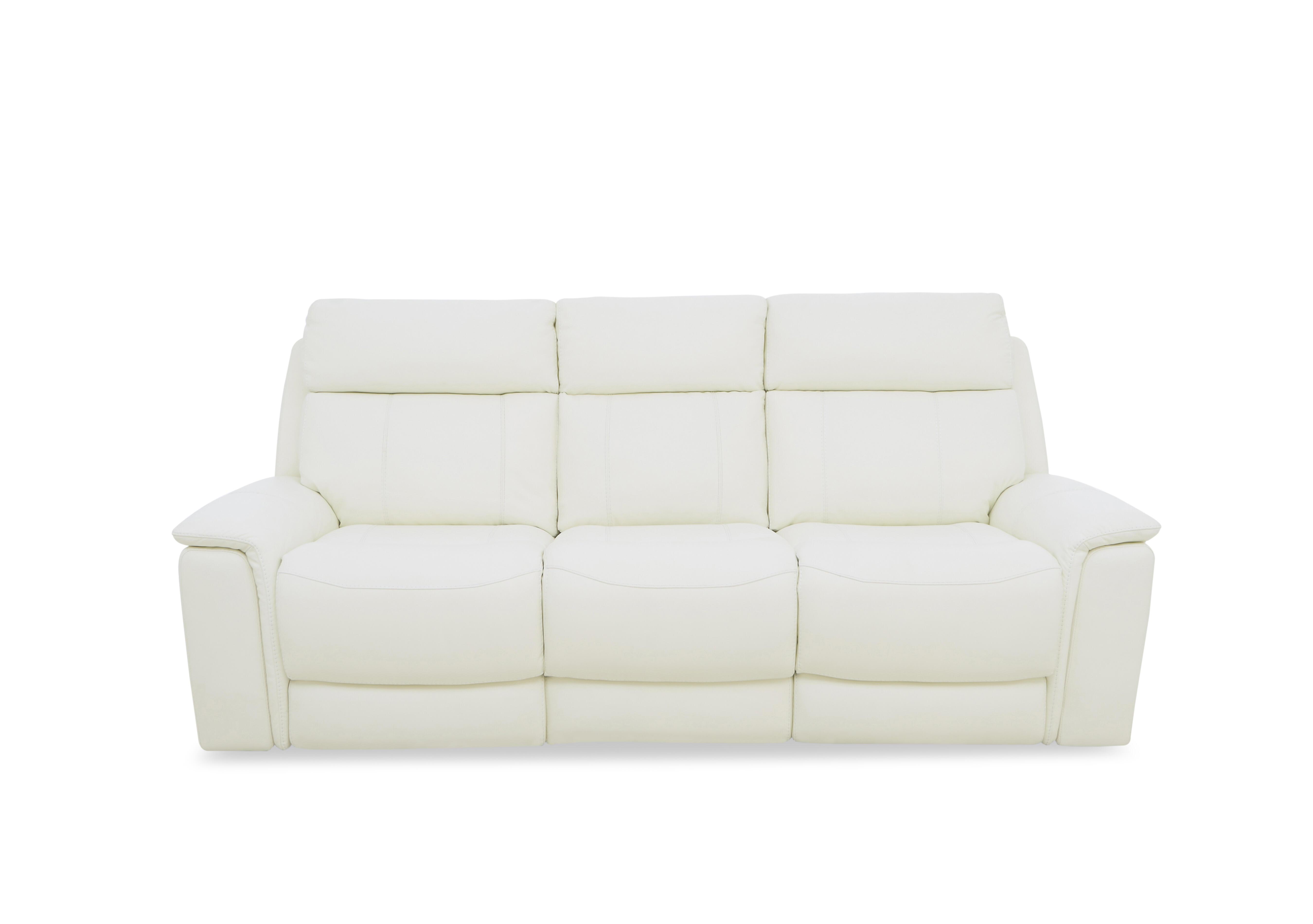 Chill Leather 3 Seater Power Recliner Sofa with Bluetooth in Bv-744d Star White on Furniture Village