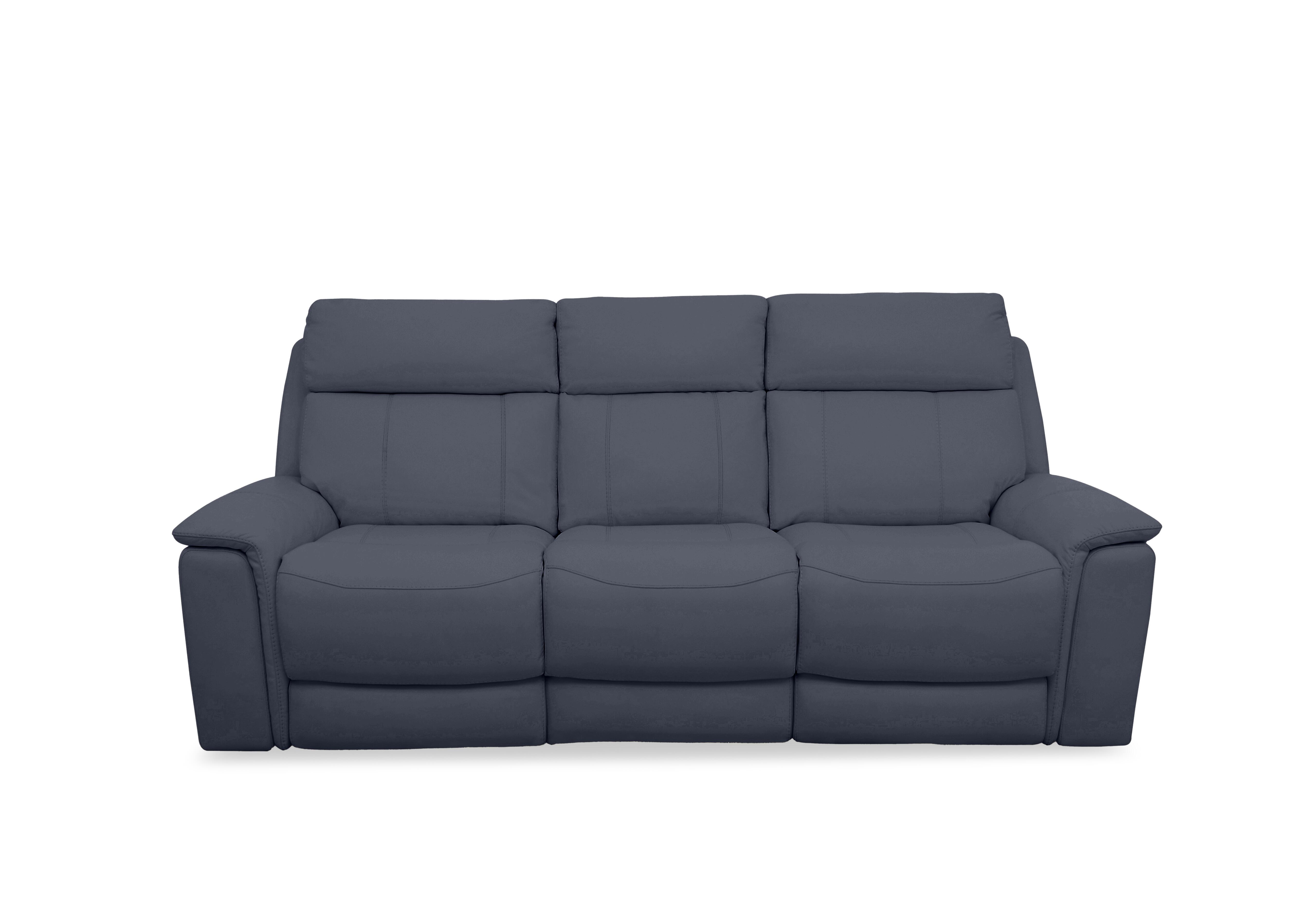 Chill Leather 3 Seater Sofa in Bv-313e Ocean Blue on Furniture Village