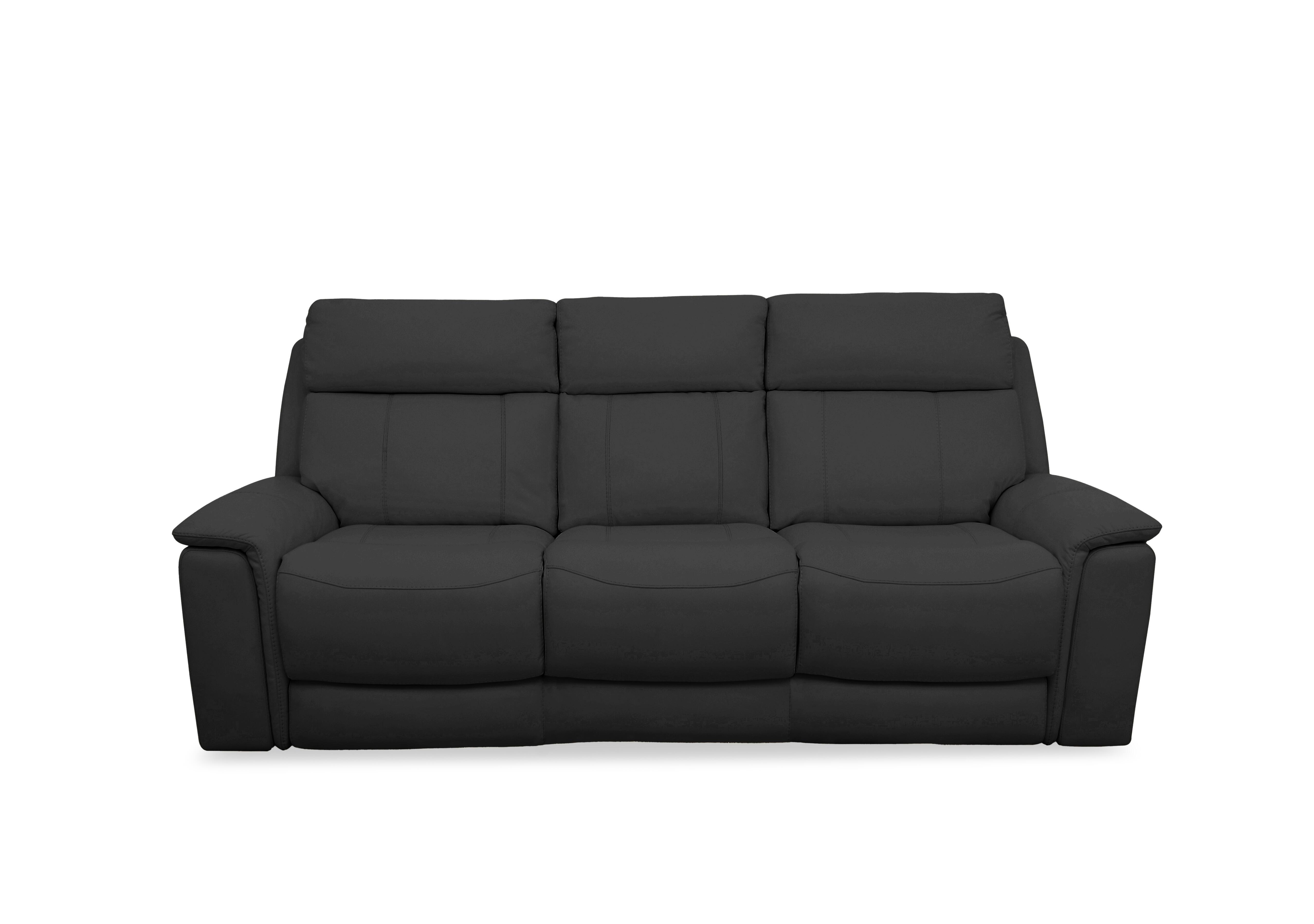 Chill Leather 3 Seater Sofa in Bv-3500 Classic Black on Furniture Village
