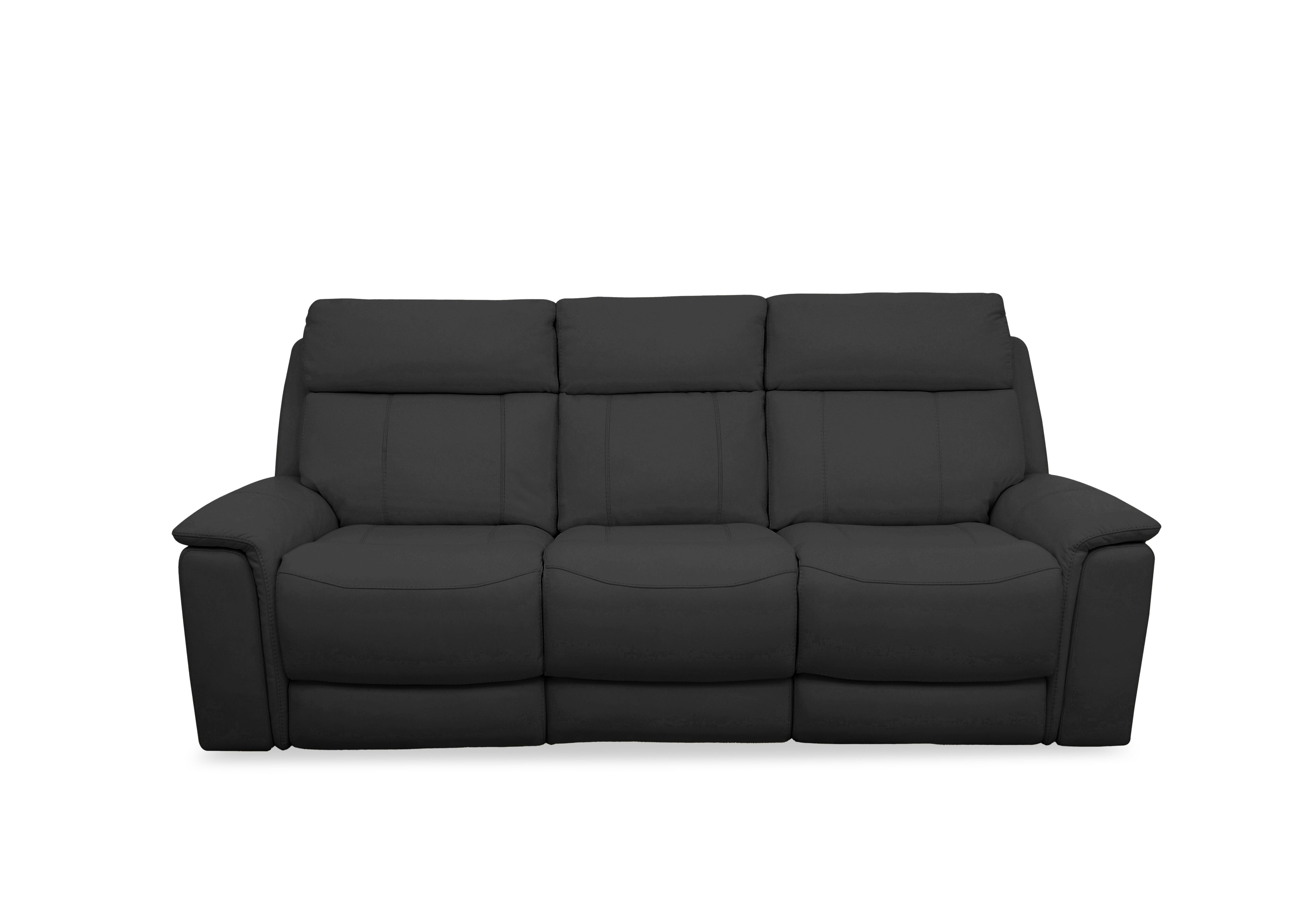 Chill Leather 3 Seater Sofa in Bv-3500 Classic Black on Furniture Village