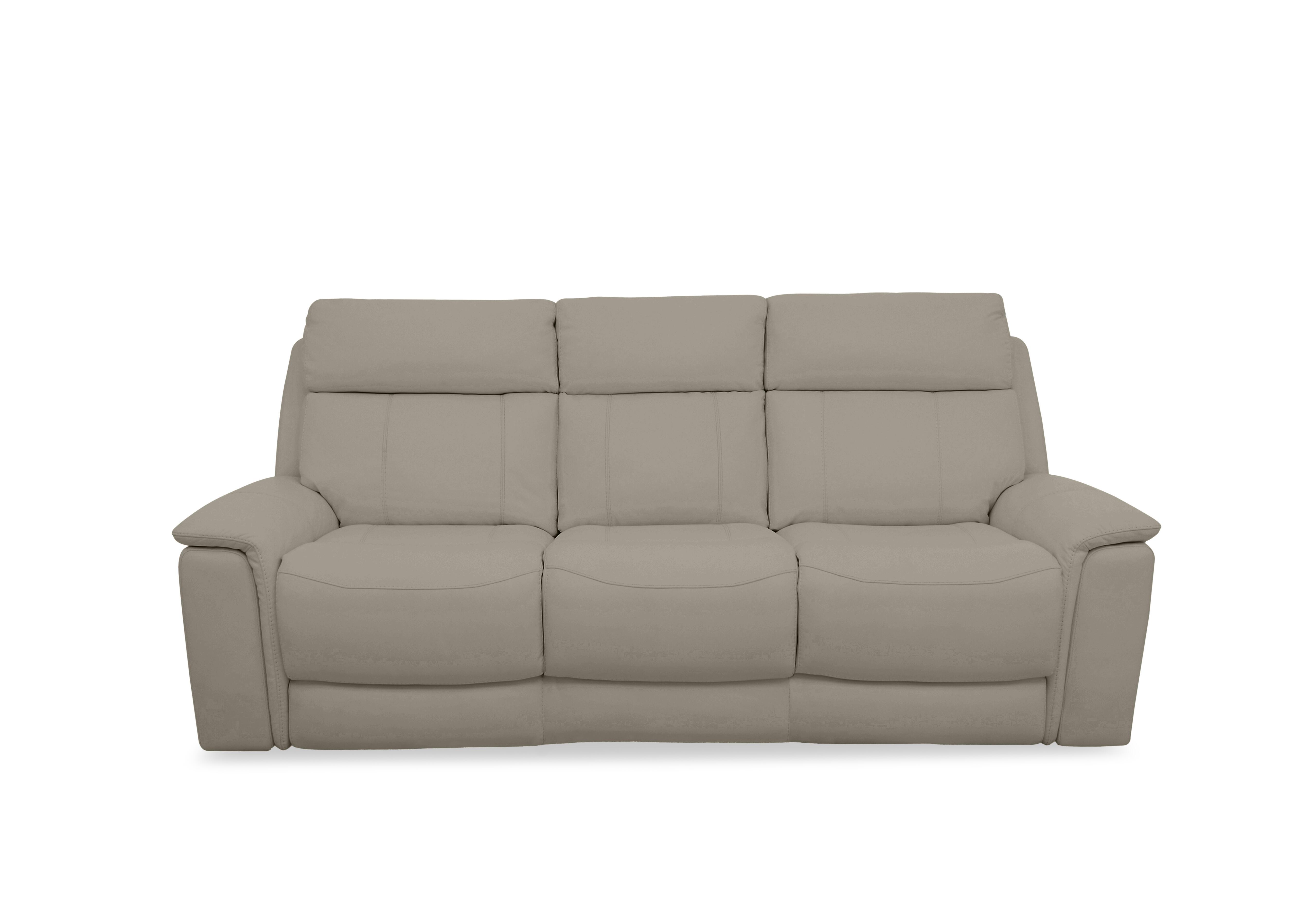 Chill Leather 3 Seater Sofa in Bv-722a Taupe on Furniture Village
