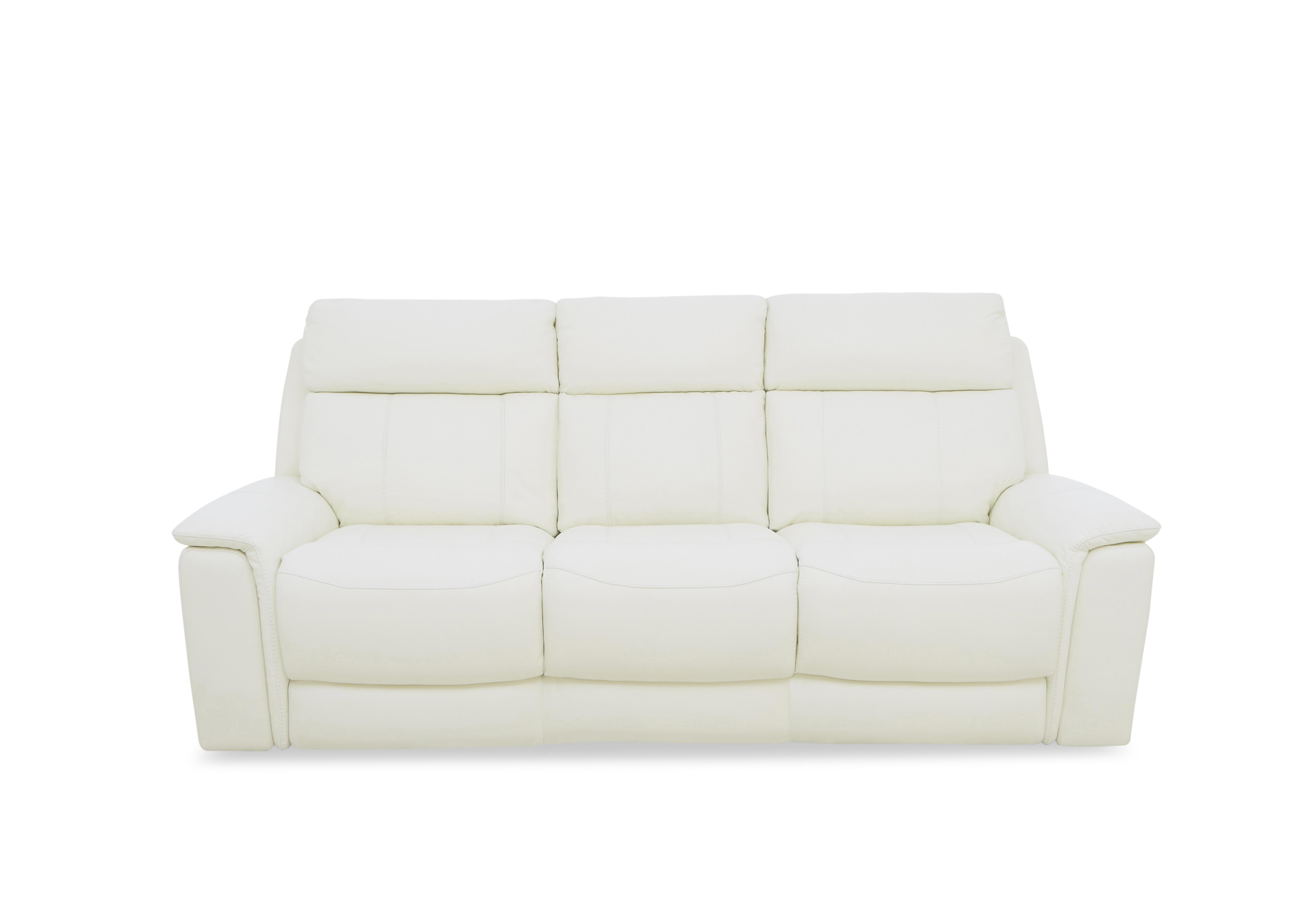 Chill Leather 3 Seater Sofa in Bv-744d Star White on Furniture Village
