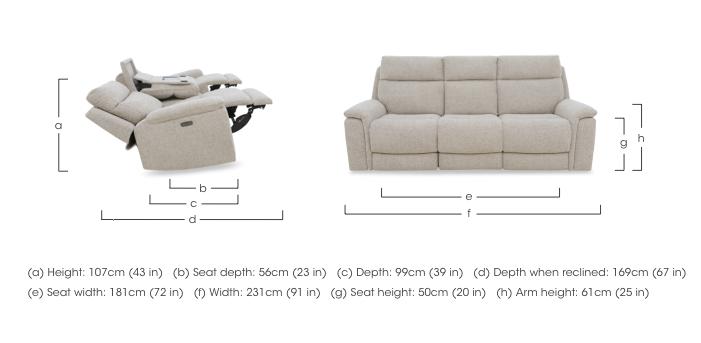 Chill Fabric 3 Seater Power Recliner Sofa with Bluetooth and Drop Down Console in  on Furniture Village