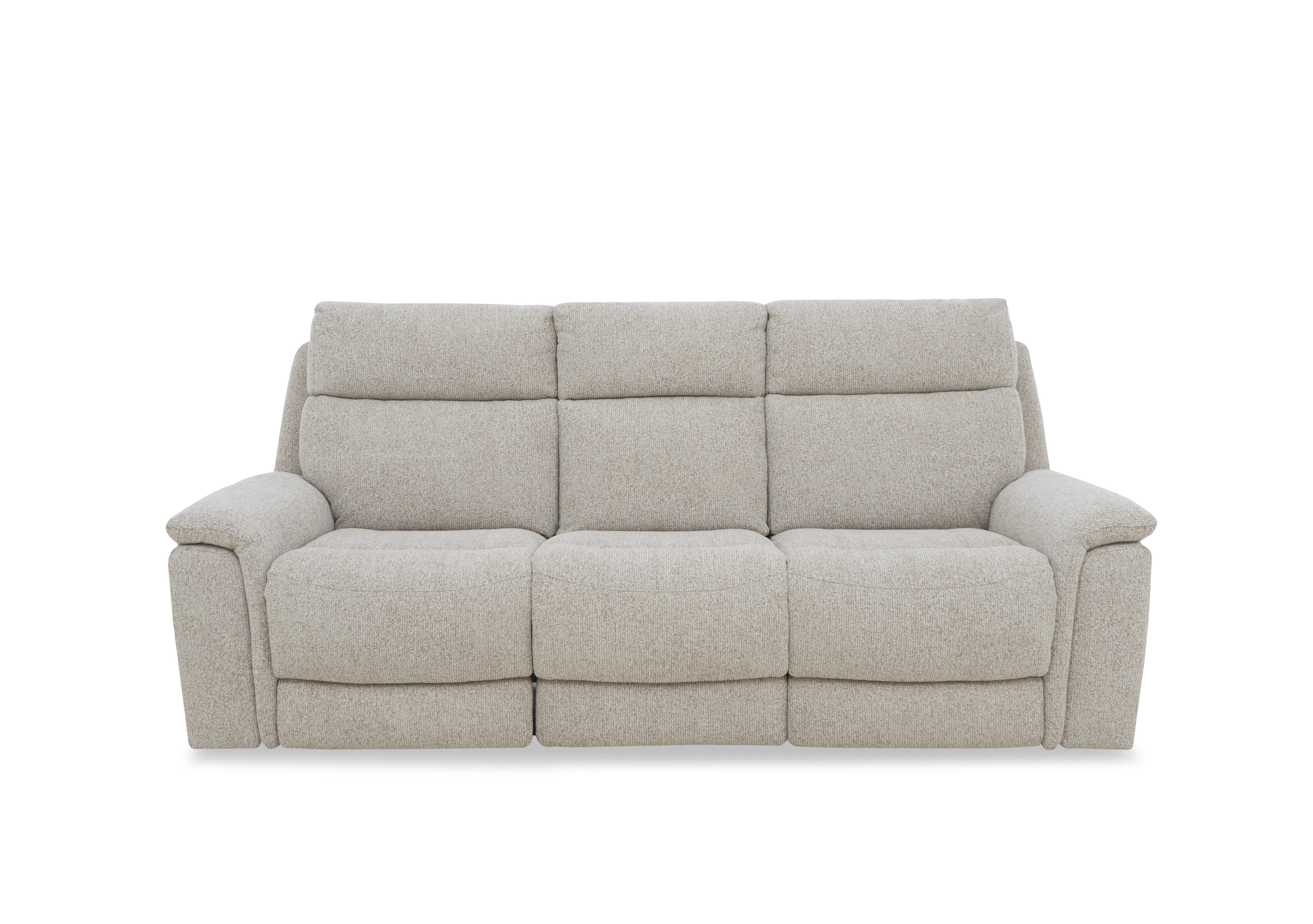 Chill Fabric 3 Seater Power Recliner Sofa with Bluetooth and Drop Down Console in Fab-Mil-R120 Mink on Furniture Village
