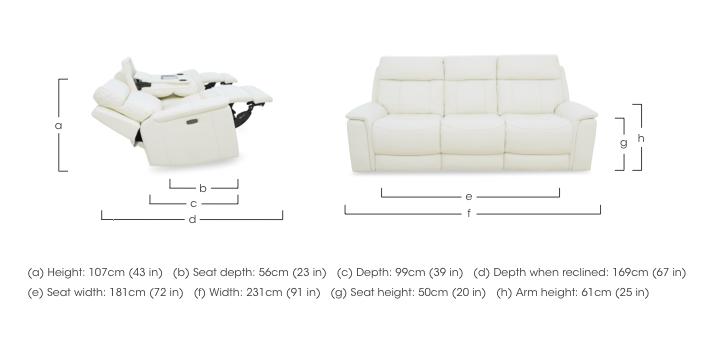 Chill Leather 3 Seater Power Recliner Sofa with Bluetooth and Drop Down Console in  on Furniture Village