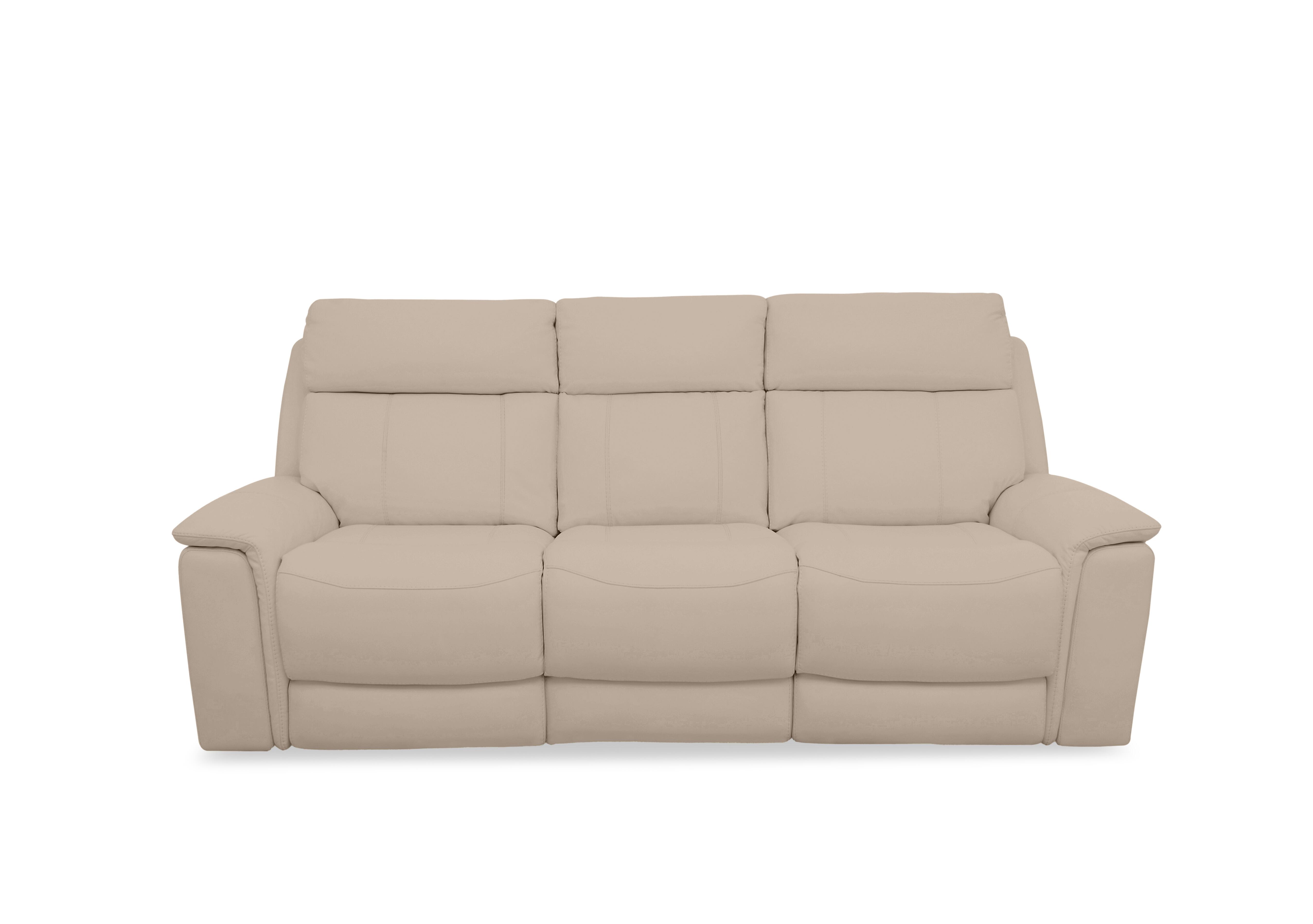 Chill Leather 3 Seater Power Recliner Sofa with Bluetooth and Drop Down Console in Bv-039c Pebble on Furniture Village