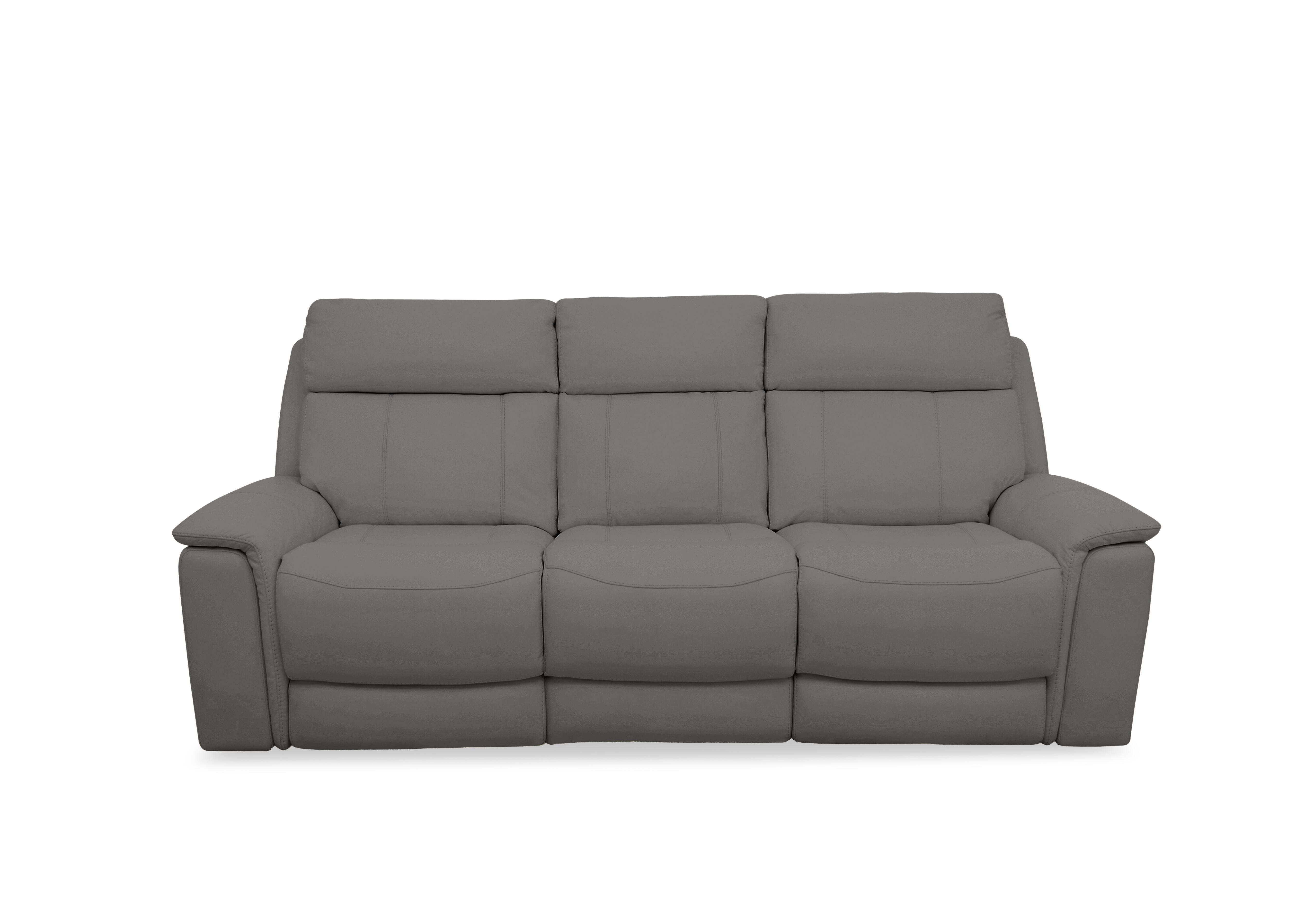Chill Leather 3 Seater Power Recliner Sofa with Bluetooth and Drop Down Console in Bv-042e Elephant on Furniture Village