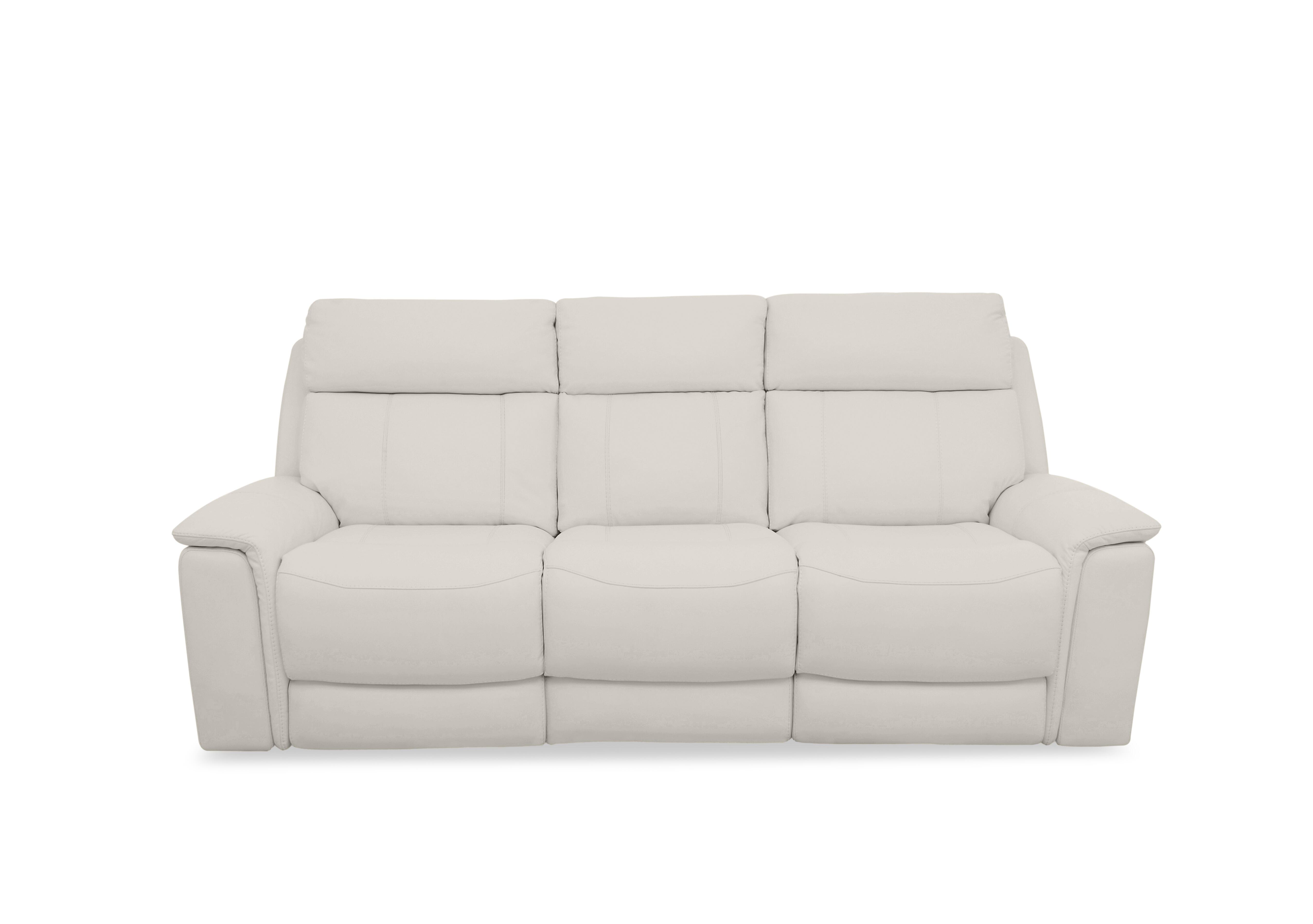Chill Leather 3 Seater Power Recliner Sofa with Bluetooth and Drop Down Console in Bv-156e Frost on Furniture Village