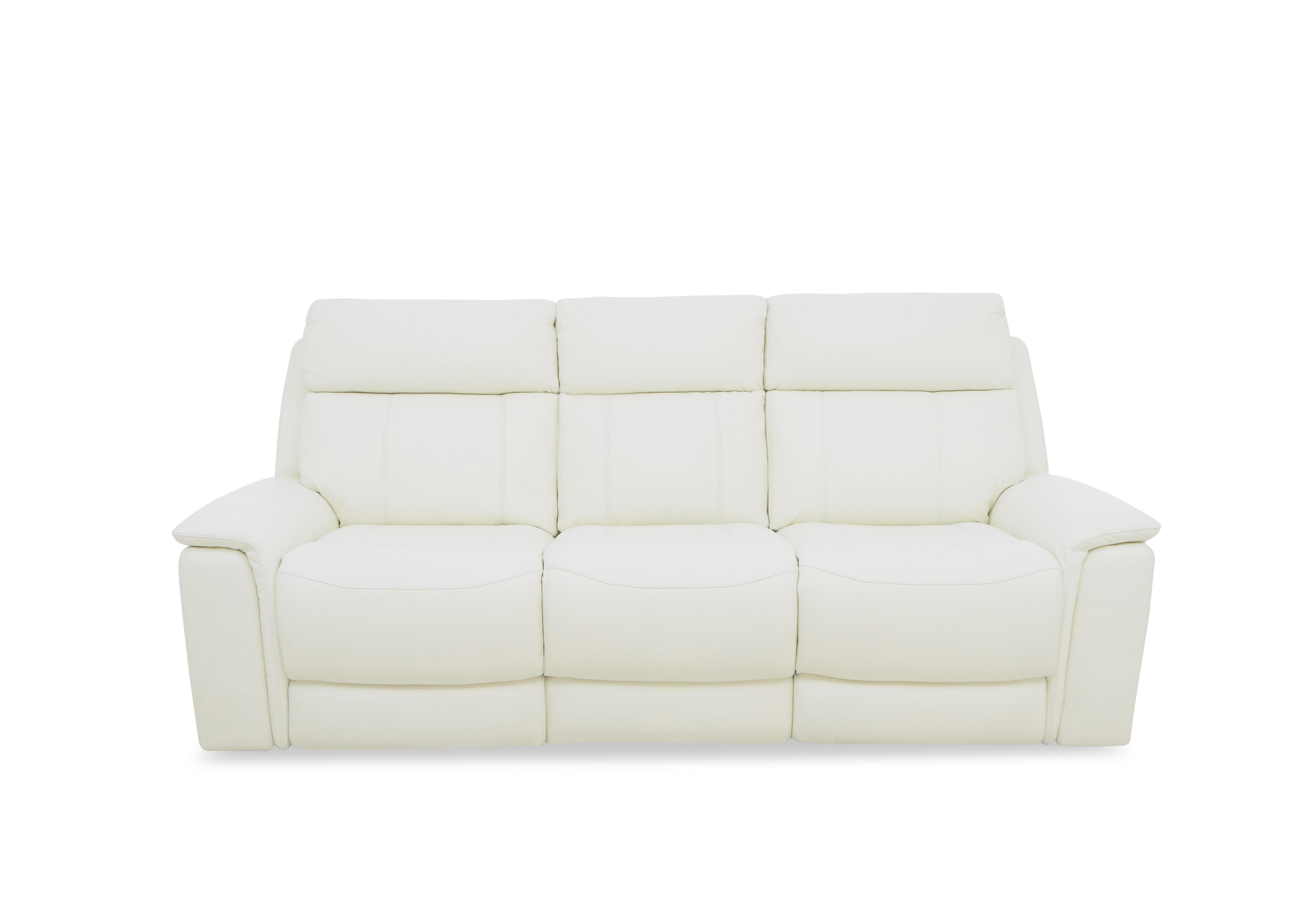 Chill Leather 3 Seater Power Recliner Sofa with Bluetooth and Drop Down Console in Bv-744d Star White on Furniture Village