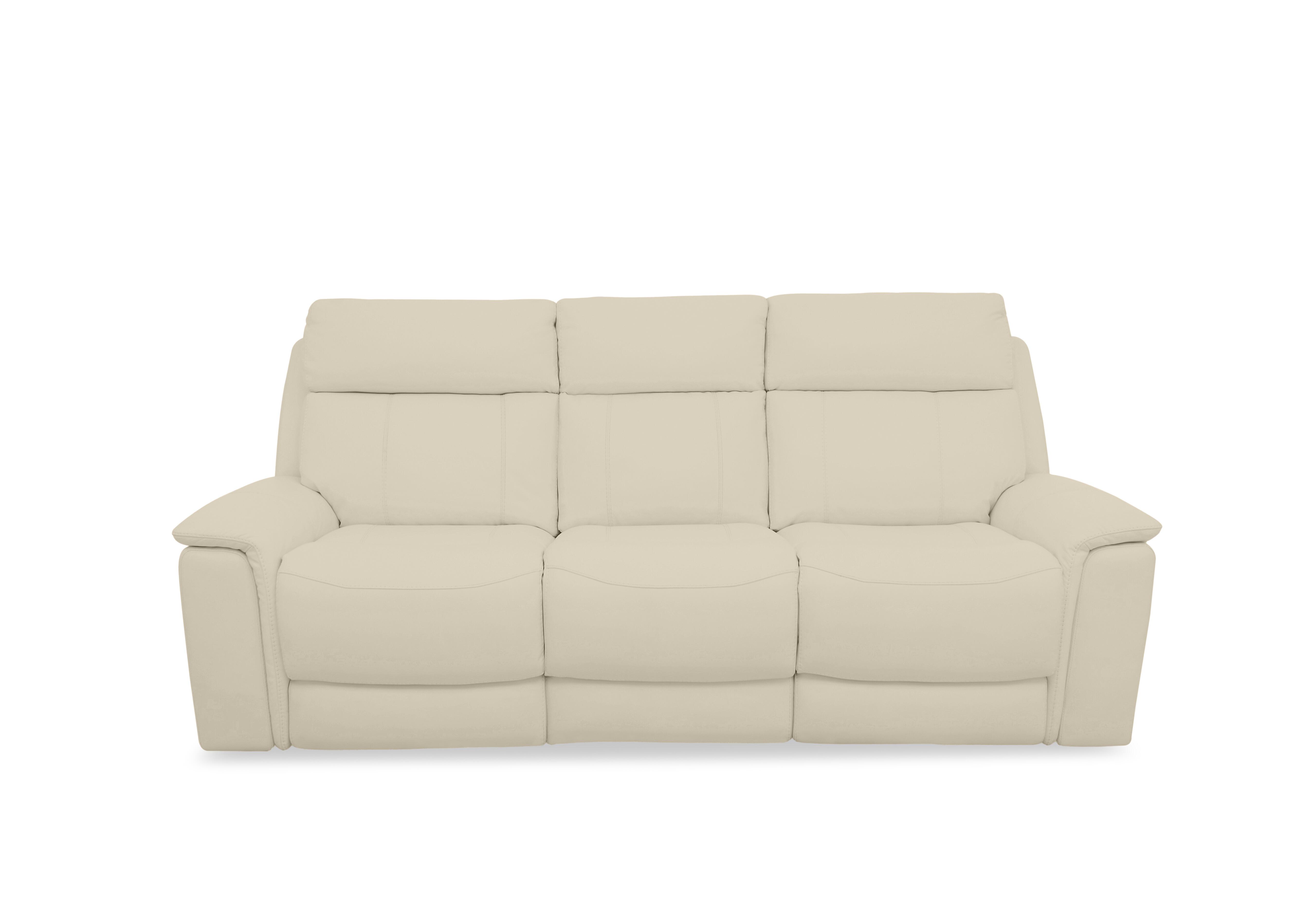 Chill Leather 3 Seater Power Recliner Sofa with Bluetooth and Drop Down Console in Bv-862c Bisque on Furniture Village
