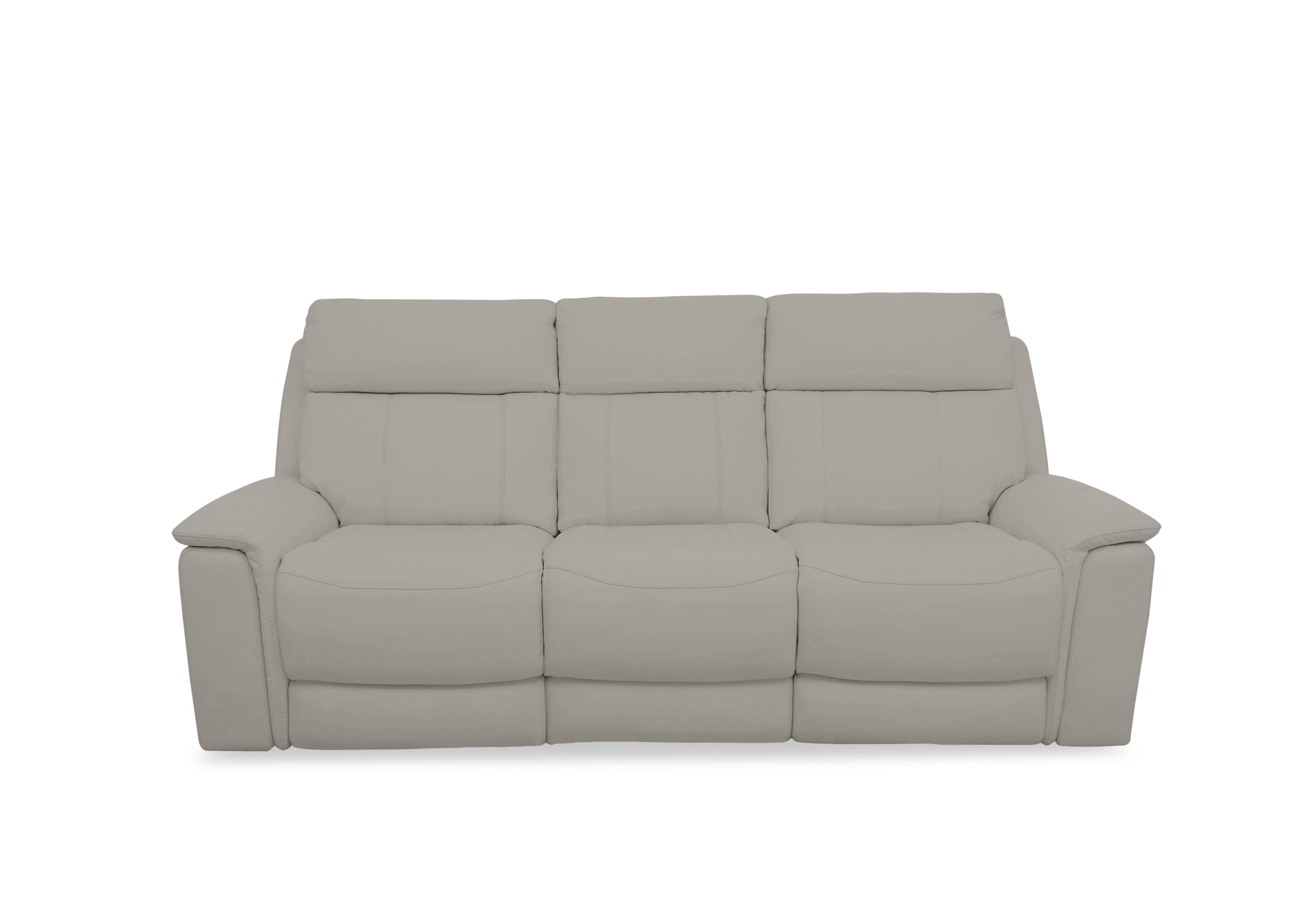 Chill Leather 3 Seater Power Recliner Sofa with Bluetooth and Drop Down Console in Bv-946b Silver Grey on Furniture Village