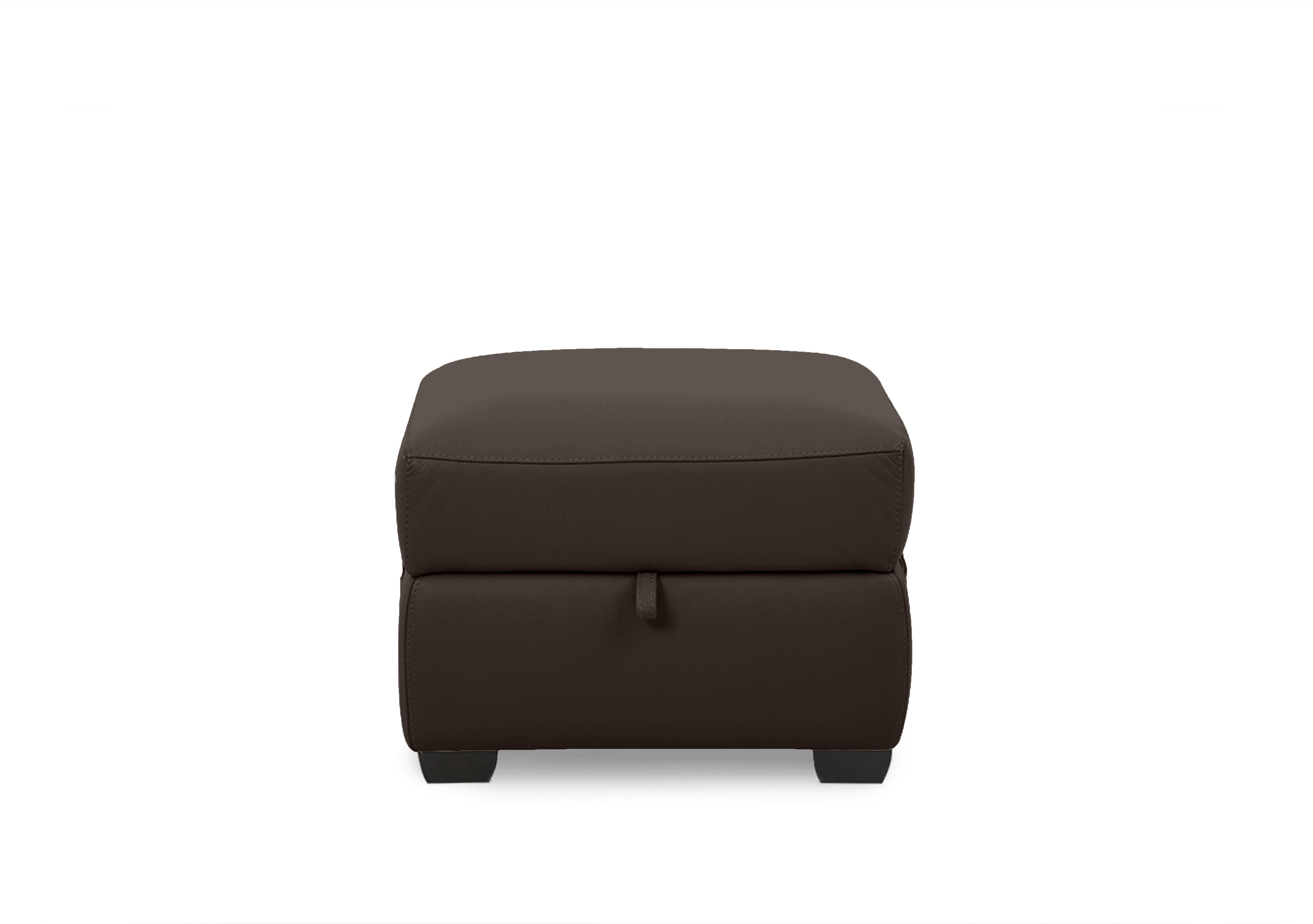 Chill Leather Storage Footstool in Bv-1748 Dark Chocolate on Furniture Village