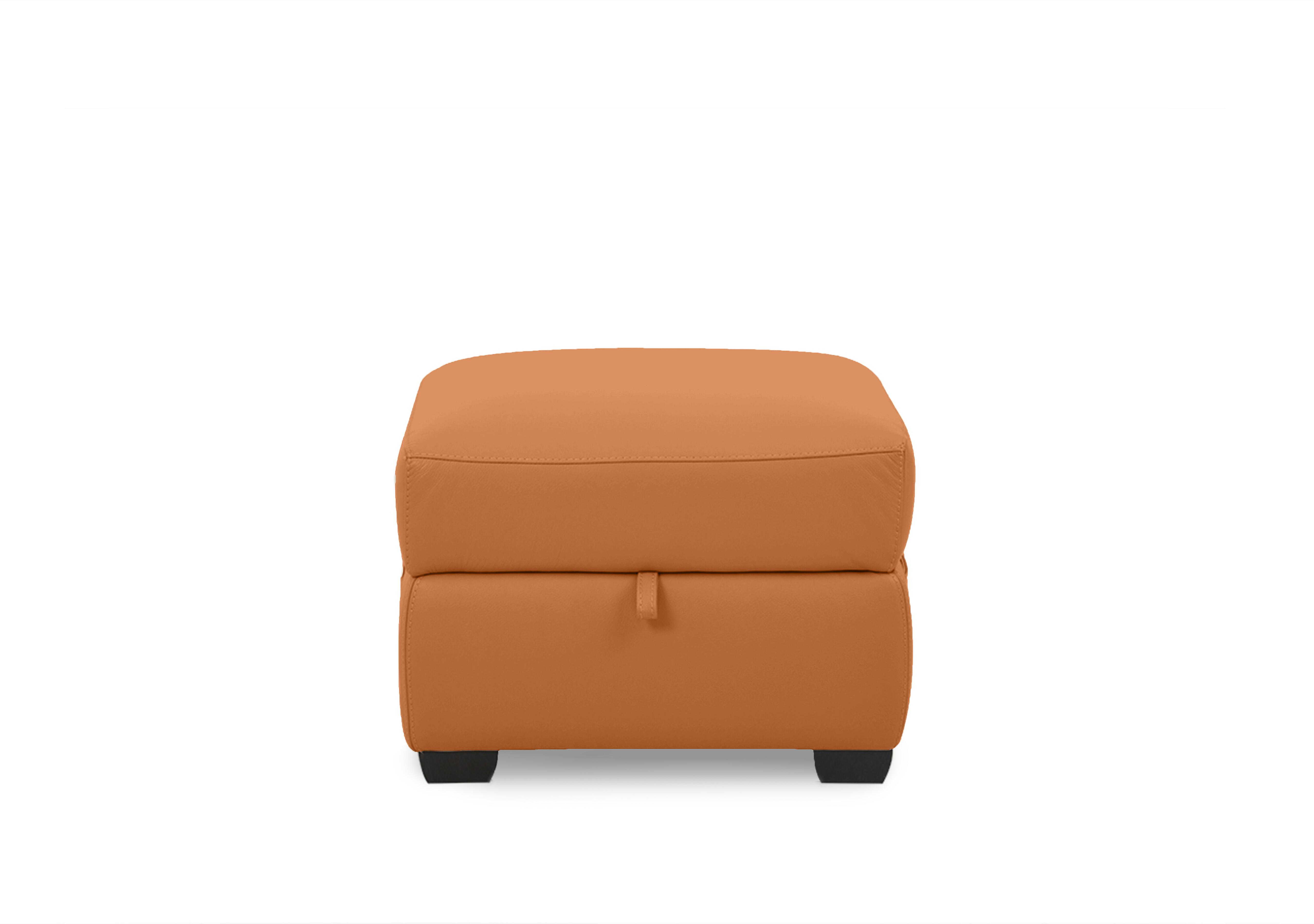Chill Leather Storage Footstool in Bv-335e Honey Yellow on Furniture Village