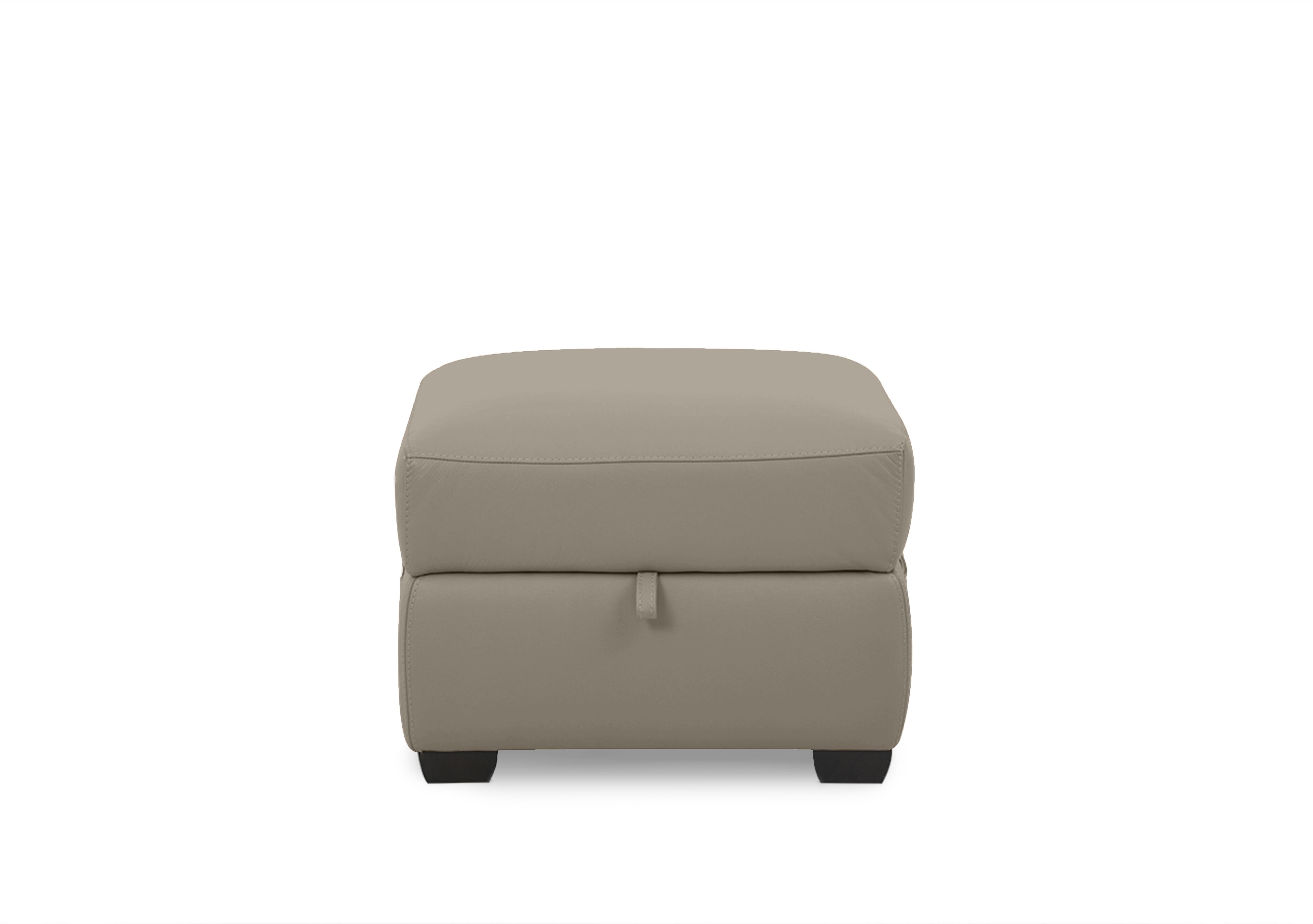 Chill Leather Storage Footstool in Bv-722a Taupe on Furniture Village