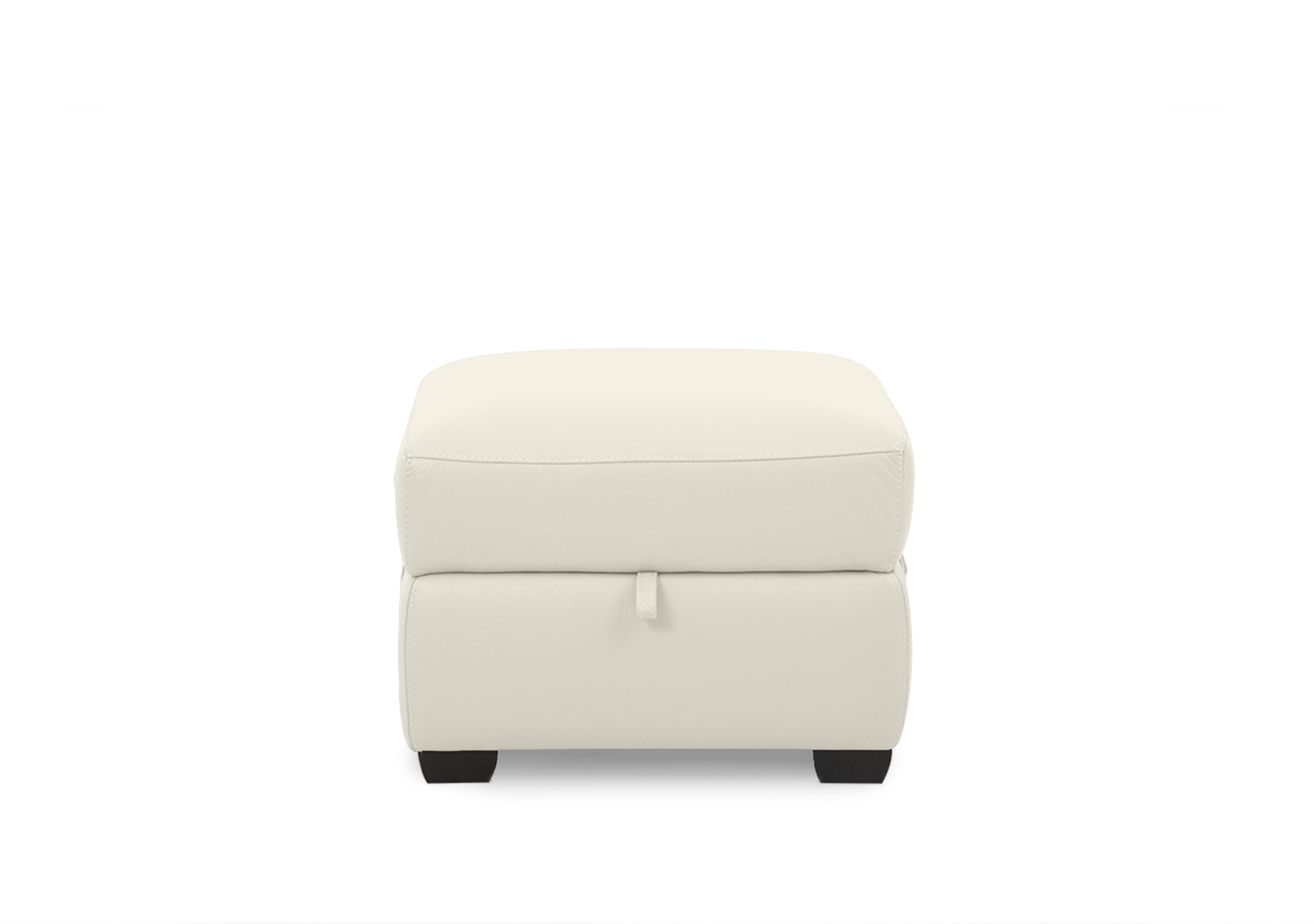 Chill Leather Storage Footstool in Bv-744d Star White on Furniture Village