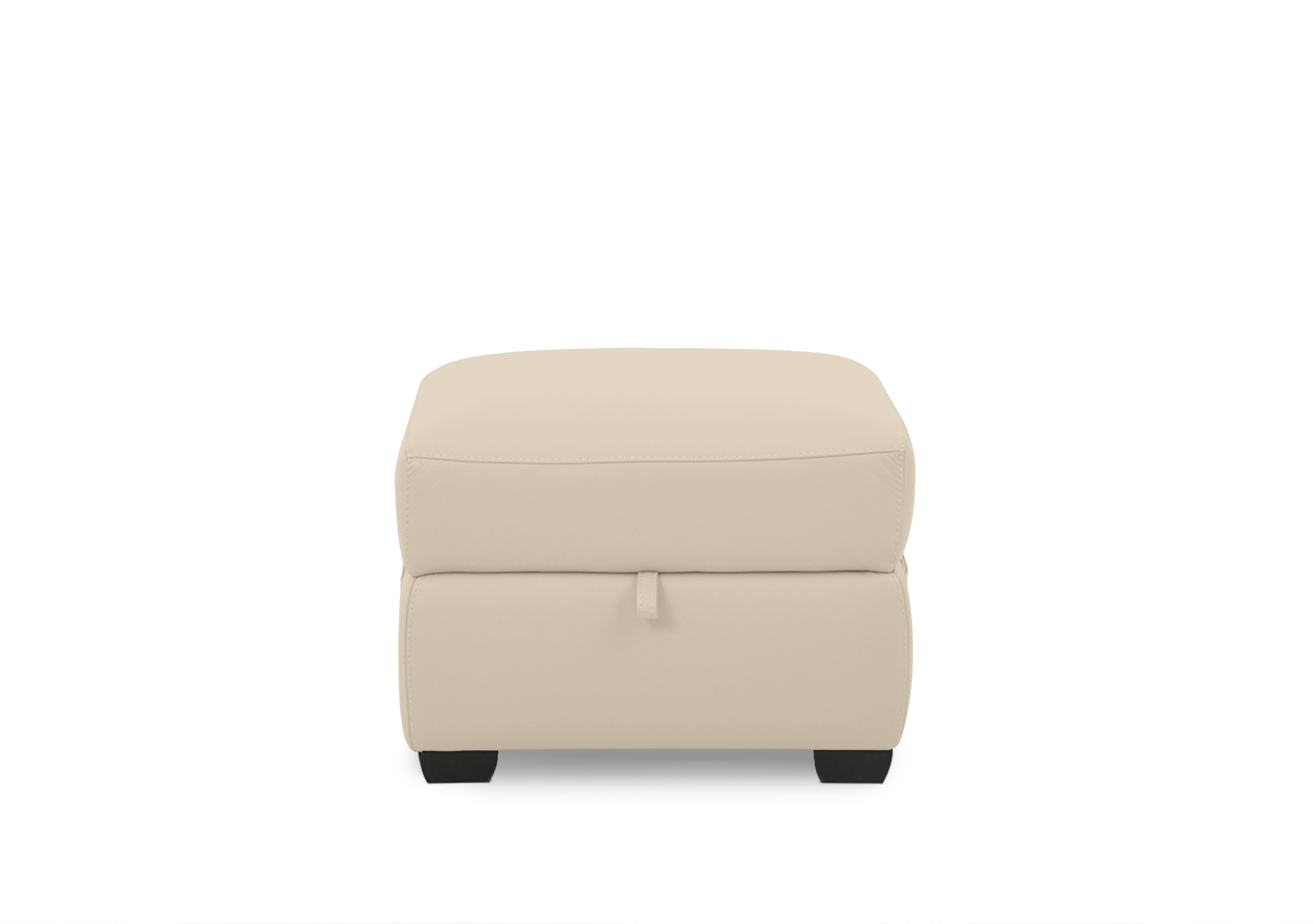Chill Leather Storage Footstool in Bv-862c Bisque on Furniture Village