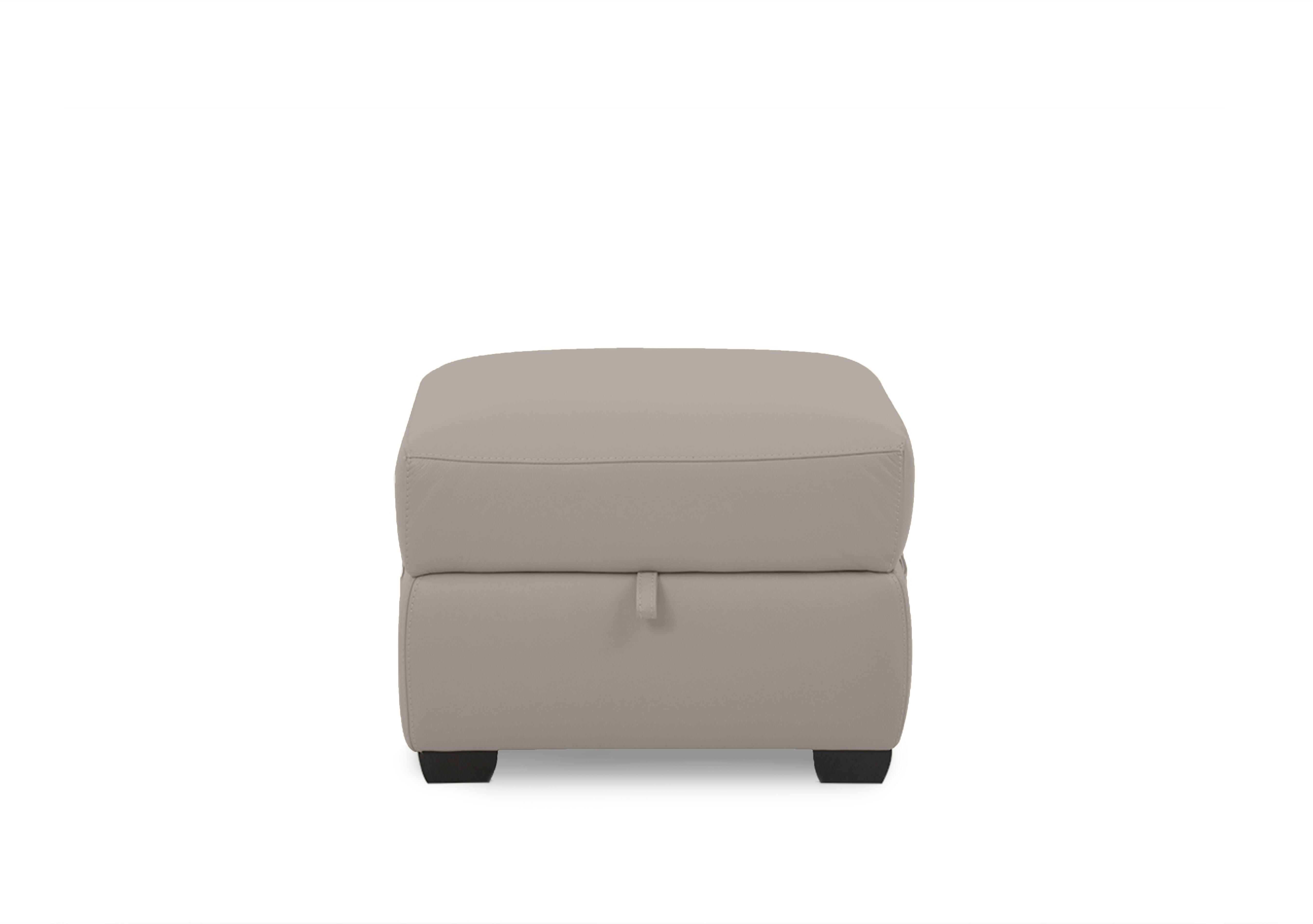 Chill Leather Storage Footstool in Bv-946b Silver Grey on Furniture Village