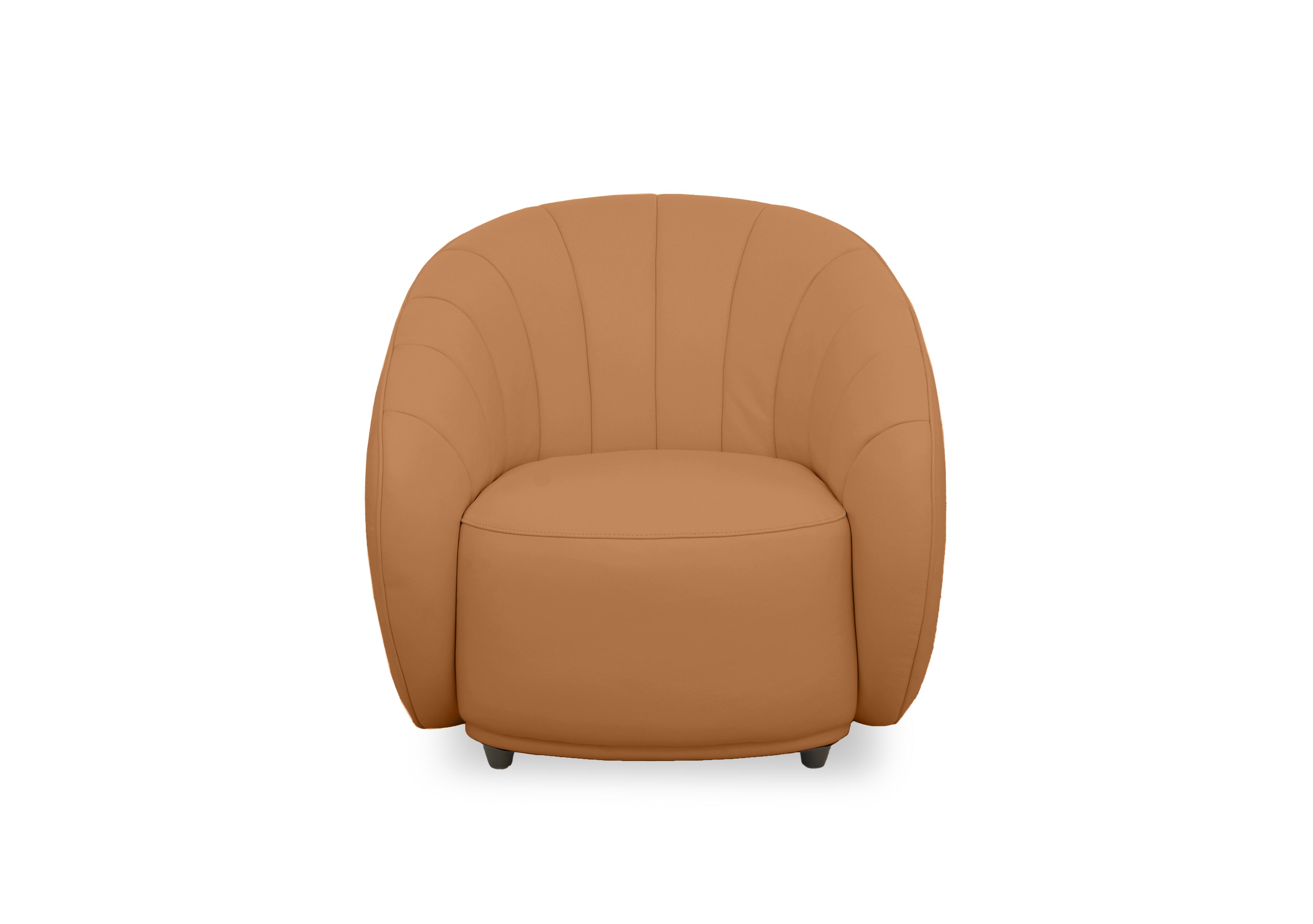 Gemini Leather Accent Chair in Nc-335e Honey Yellow on Furniture Village