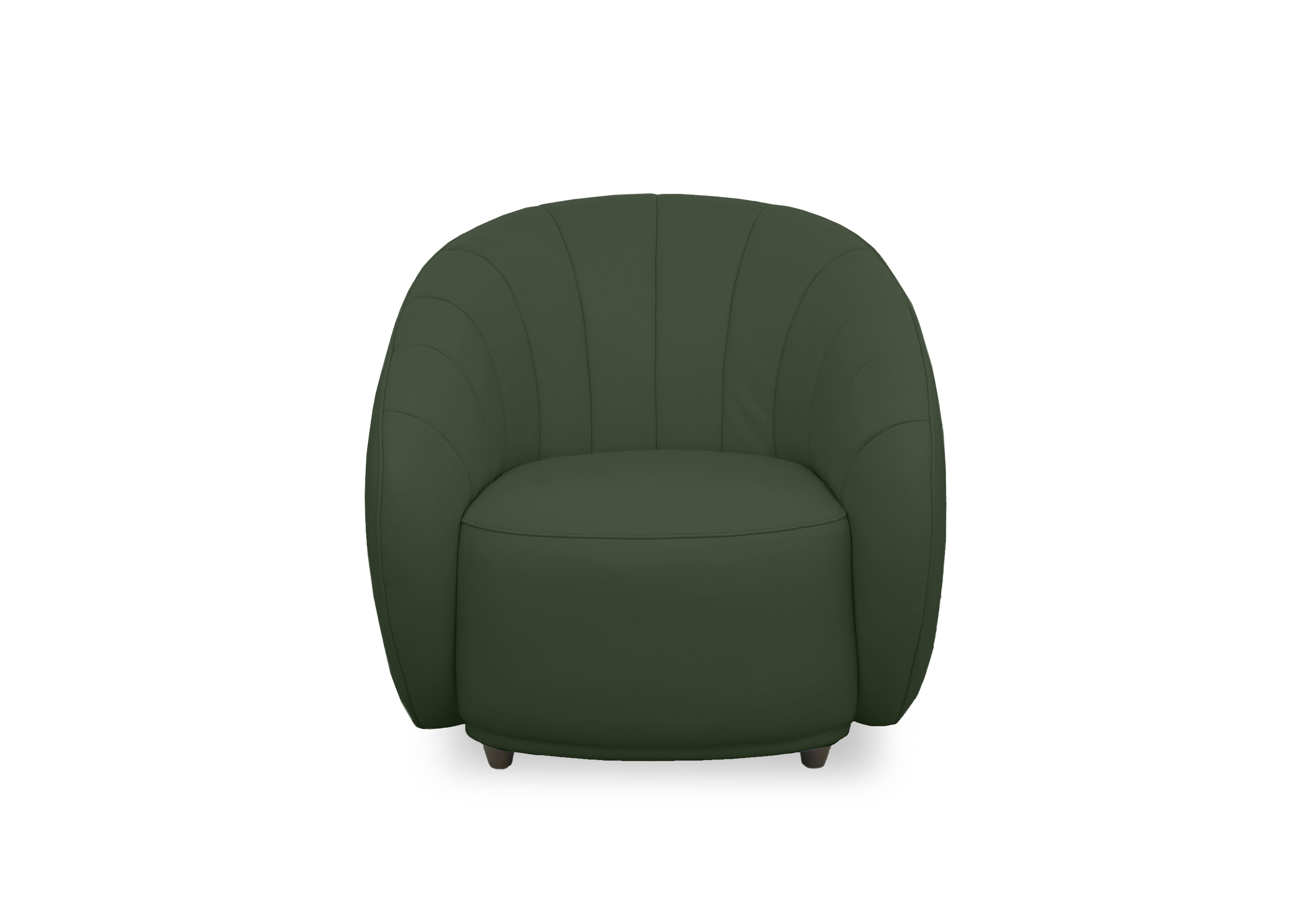 Gemini Leather Accent Chair in Nc-371e Chive Green on Furniture Village