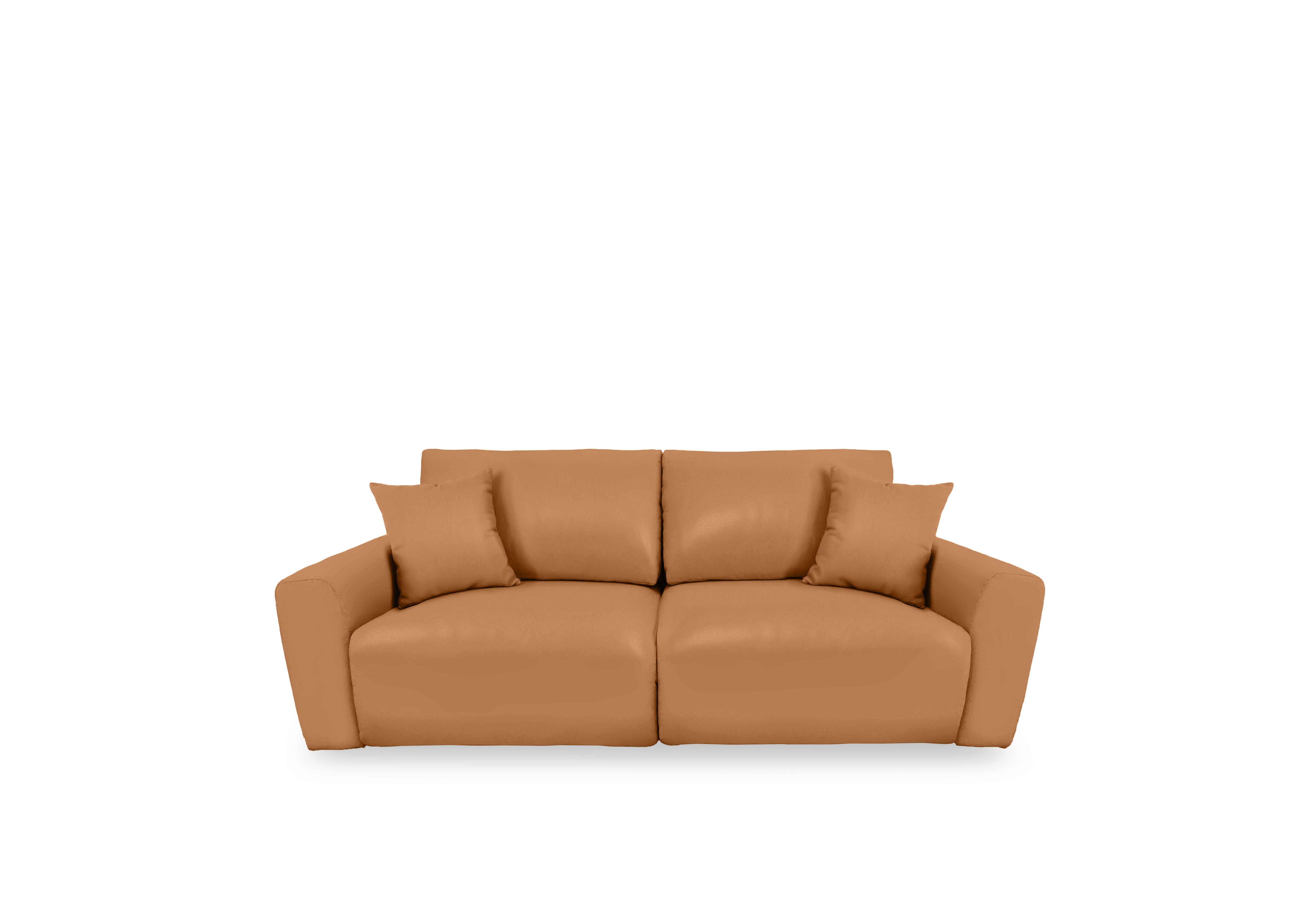 Gemini Leather 2 Seater Power Glider Sofa in Nc-335e Honey Yellow on Furniture Village